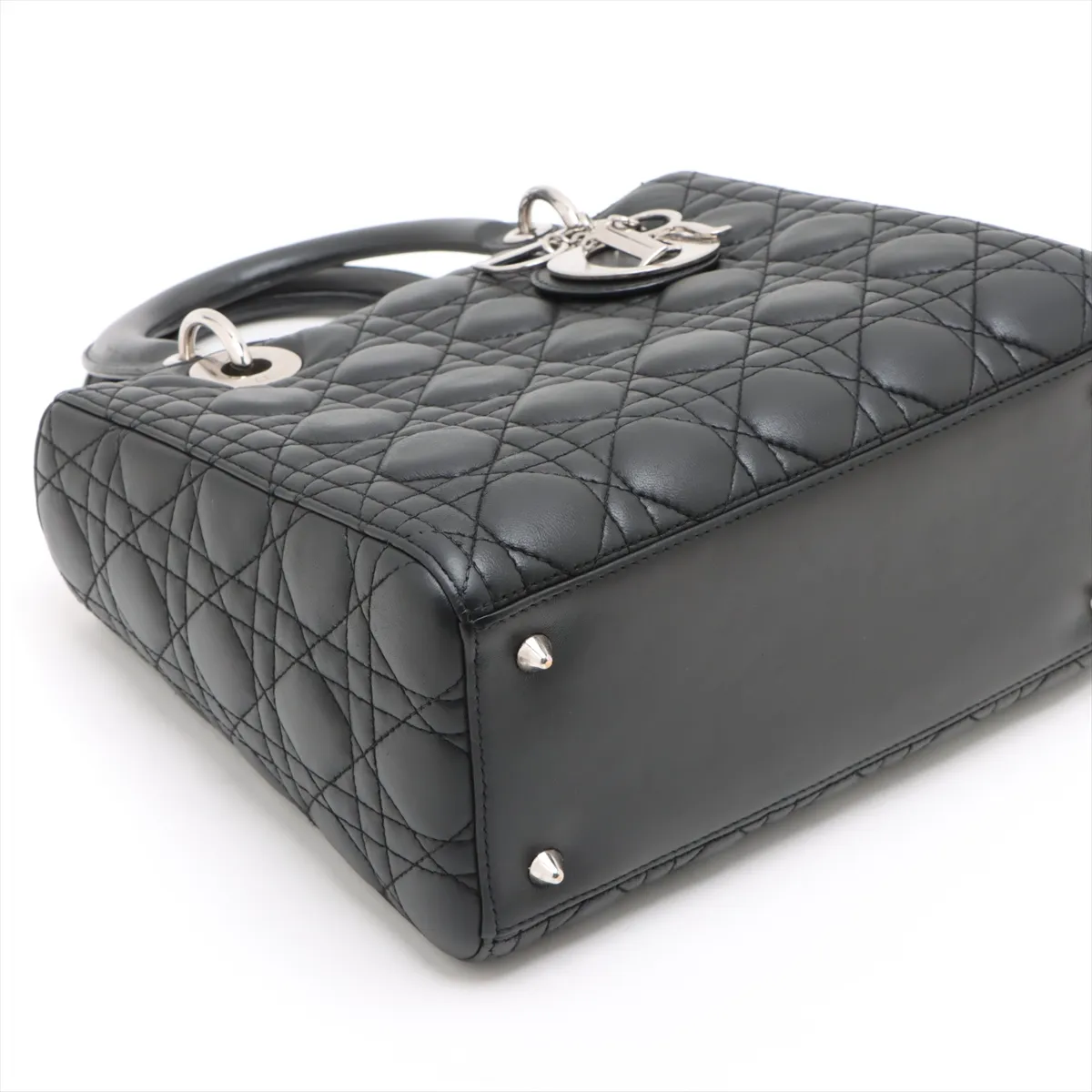 Lady Dior Cannage Leather 2WAY Handbag Black — view 4