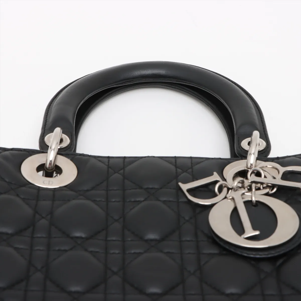 Lady Dior Cannage Leather 2WAY Handbag Black — view 6