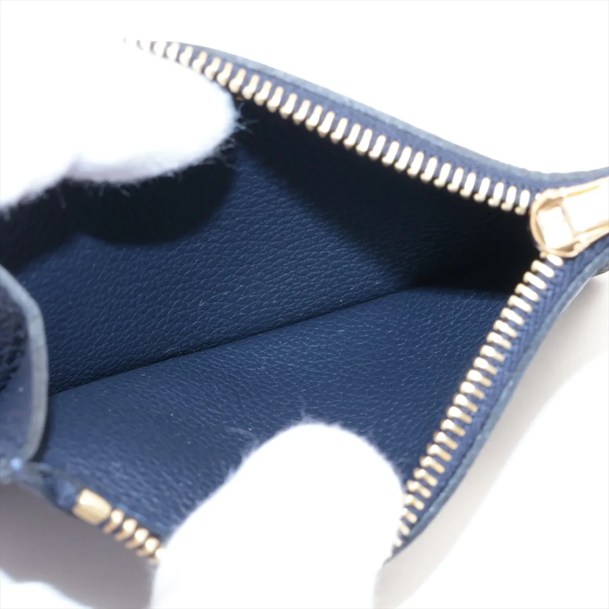 Lauris Slim Evercolor Compact Wallet, Navy, Gold Hardware, Z: 2021 — view 6