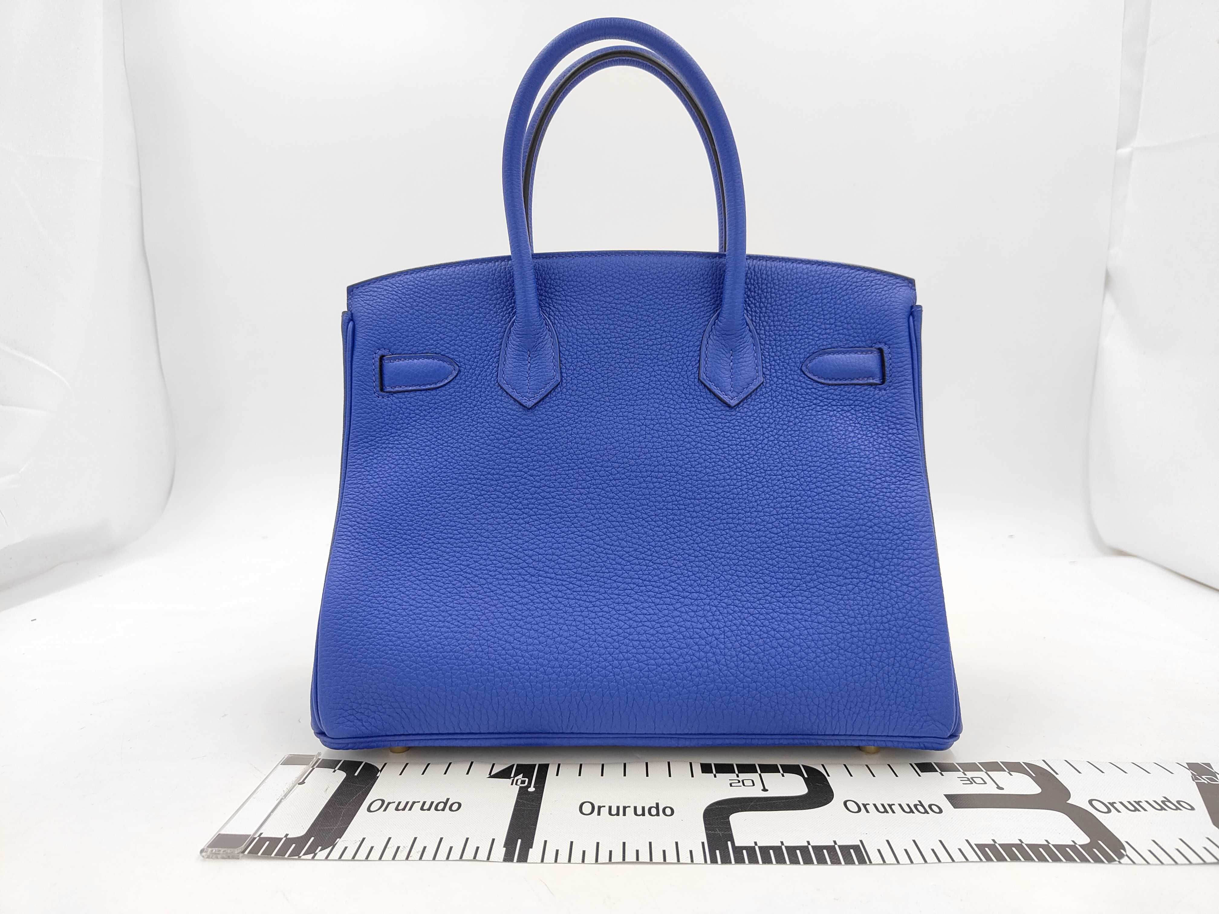 Birkin 30 Blue Royal Z stamp Gold hardware handbag — view 2