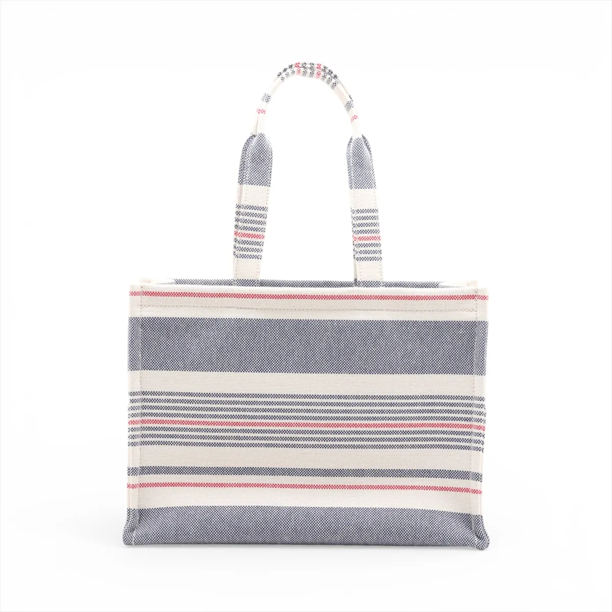 Triomphe Canvas x Leather Tote Bag, Blue x White — view 2