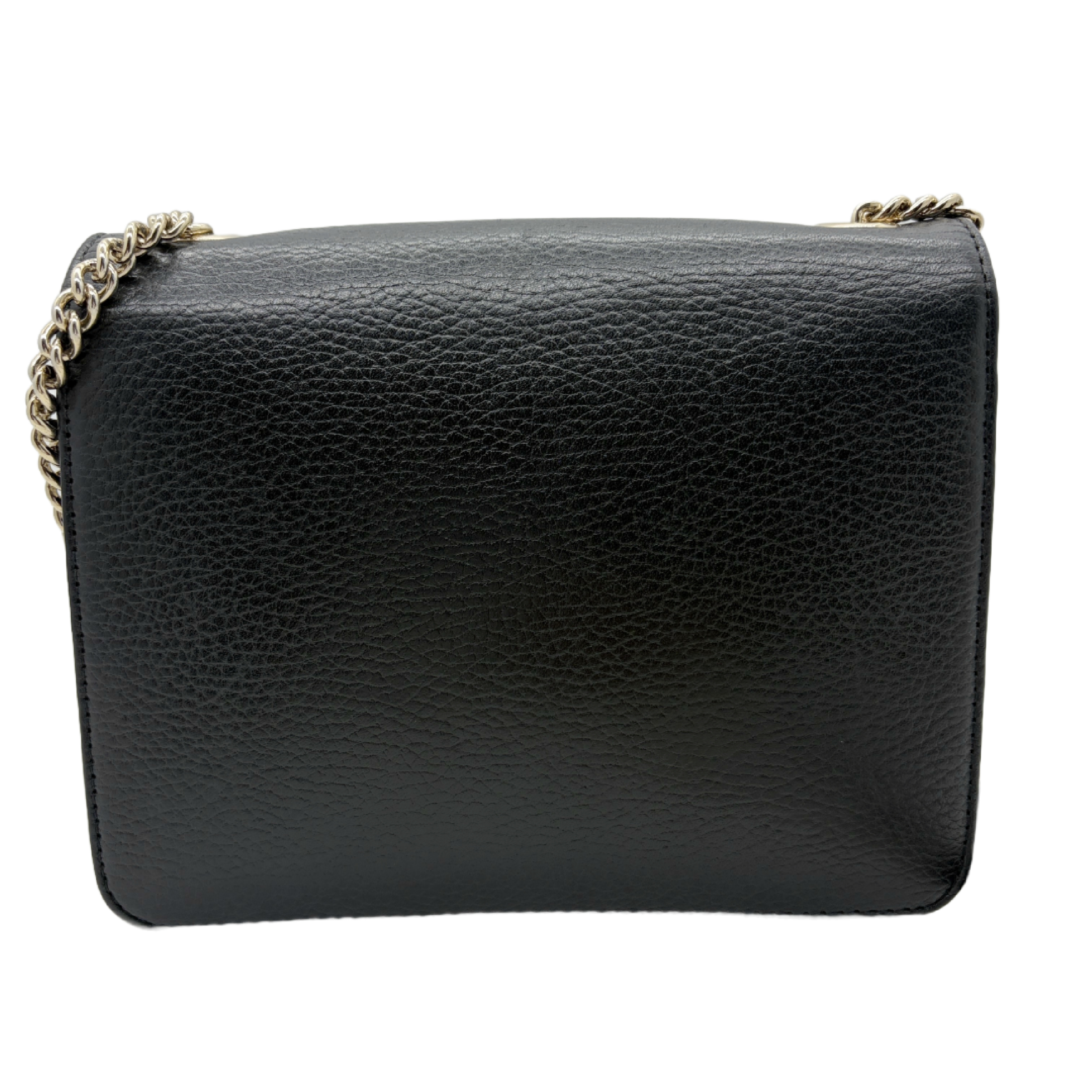 Interlocking G Organ Black Leather Shoulder Bag — view 2