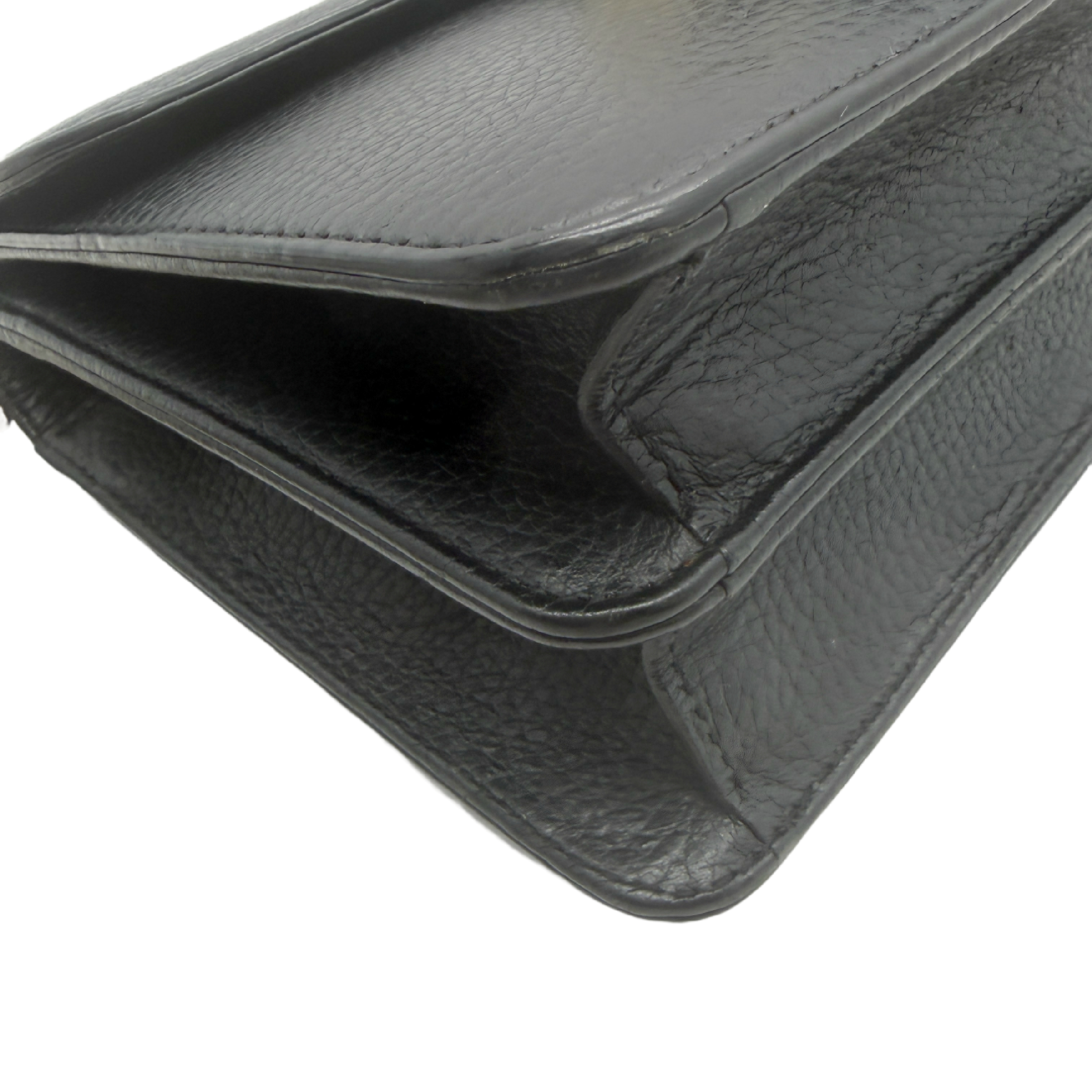 Interlocking G Organ Black Leather Shoulder Bag — view 4