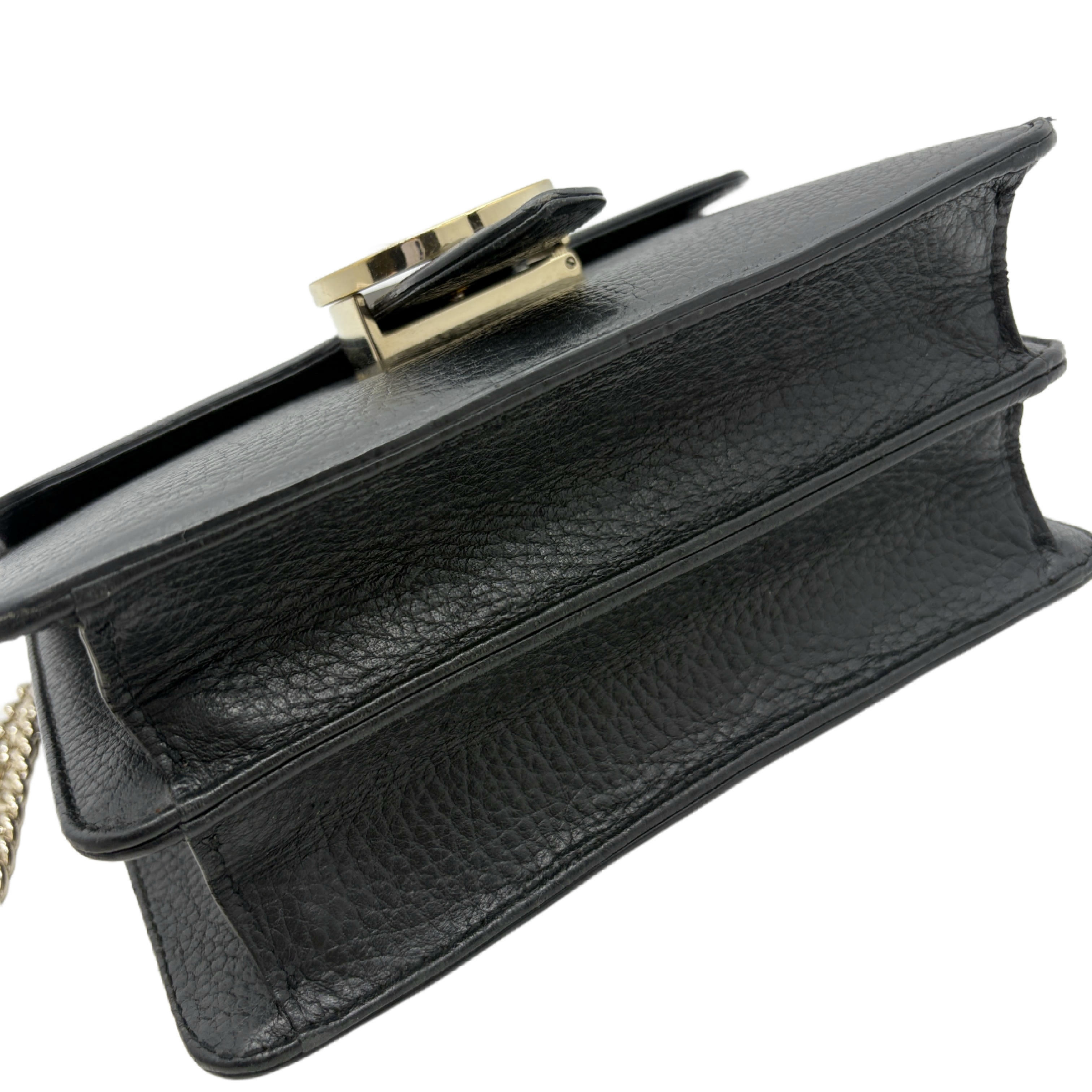Interlocking G Organ Black Leather Shoulder Bag — view 5