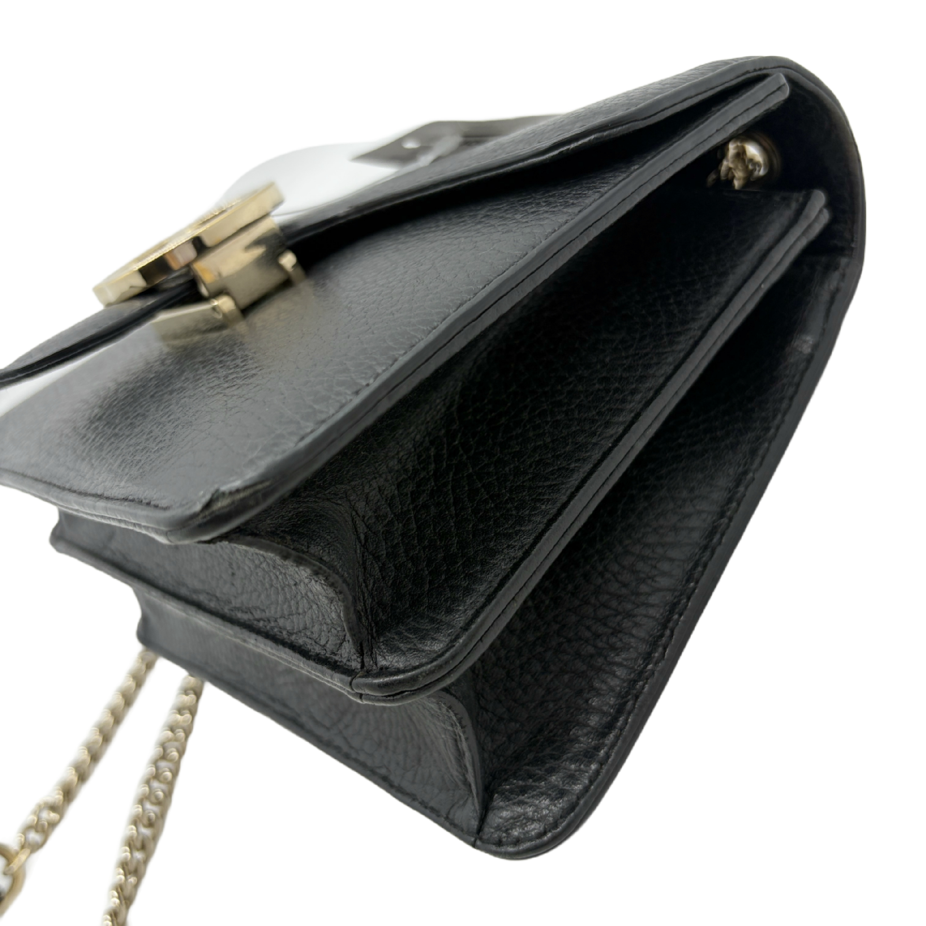 Interlocking G Organ Black Leather Shoulder Bag — view 6