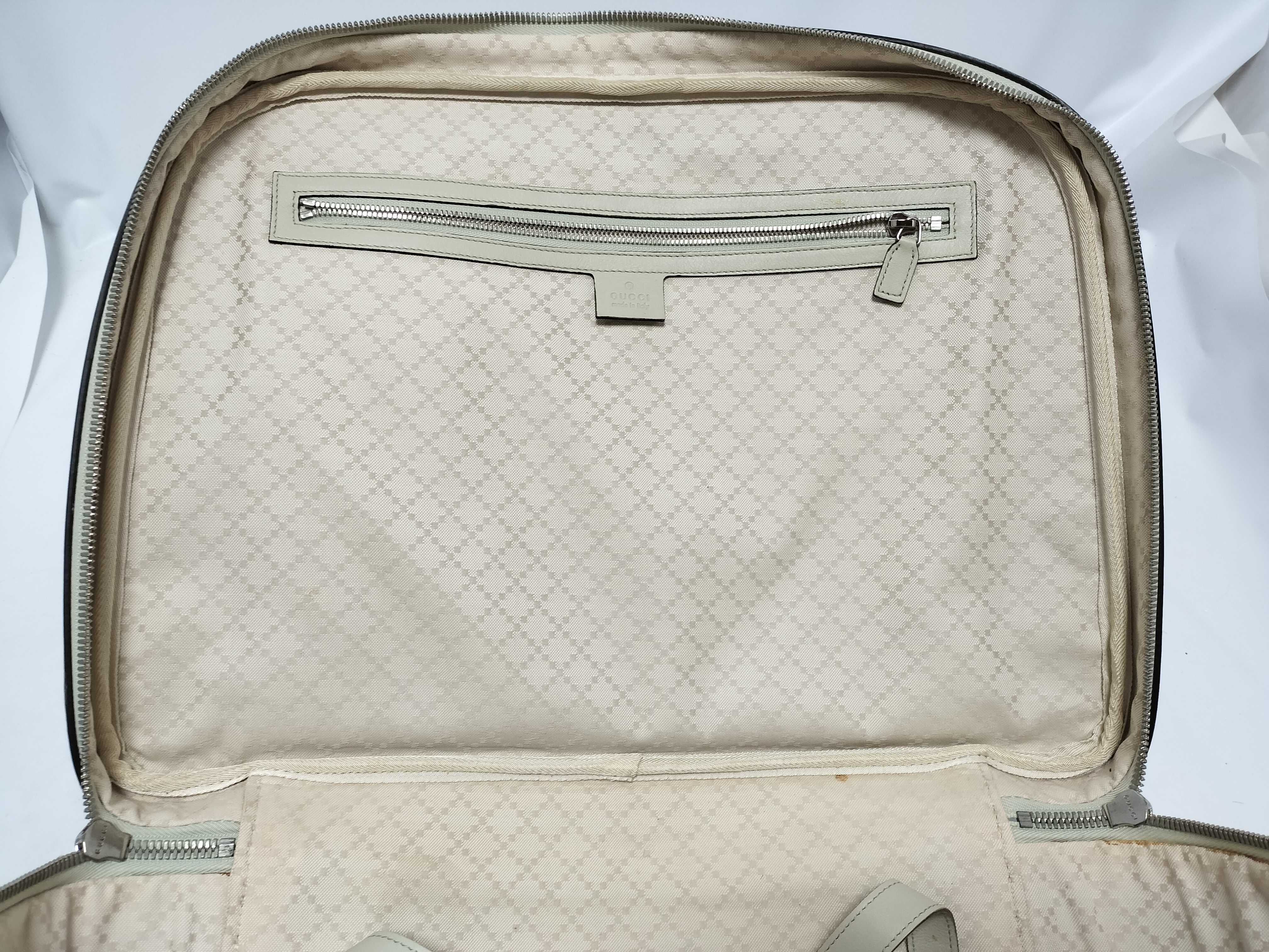 Leather Briefcase, White, 285442 520981 Bag — view 14