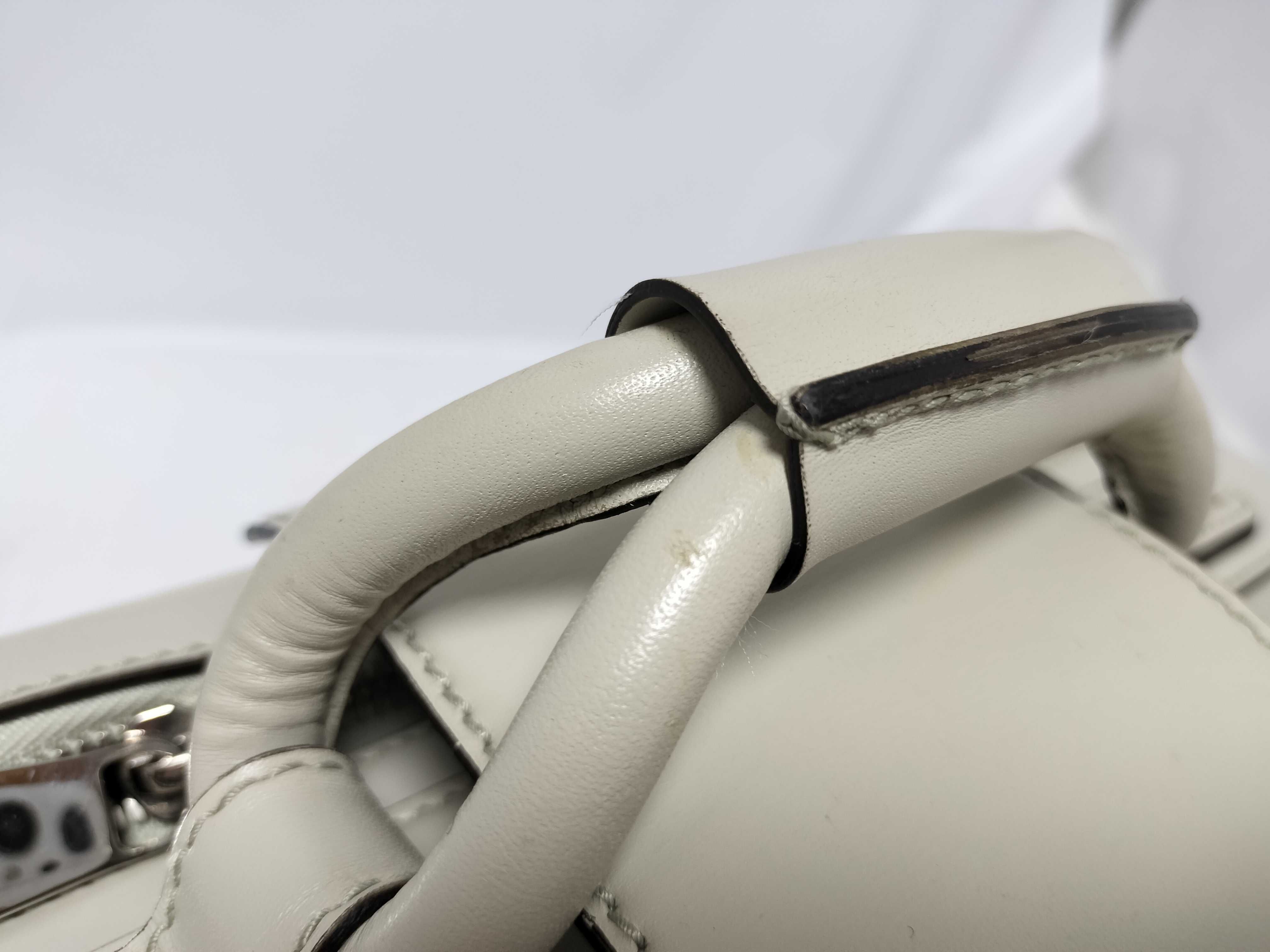 Leather Briefcase, White, 285442 520981 Bag — view 4
