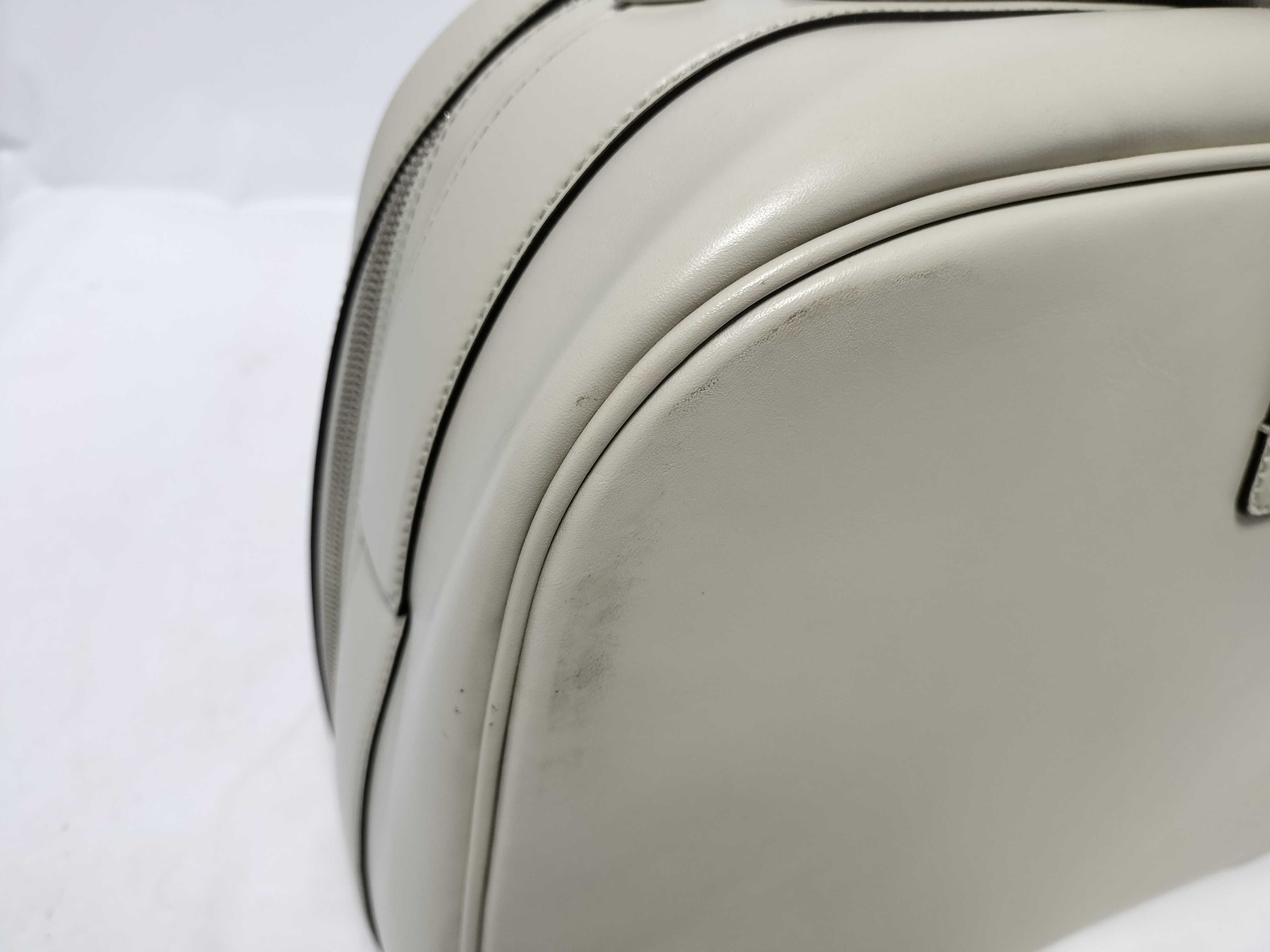 Leather Briefcase, White, 285442 520981 Bag — view 7