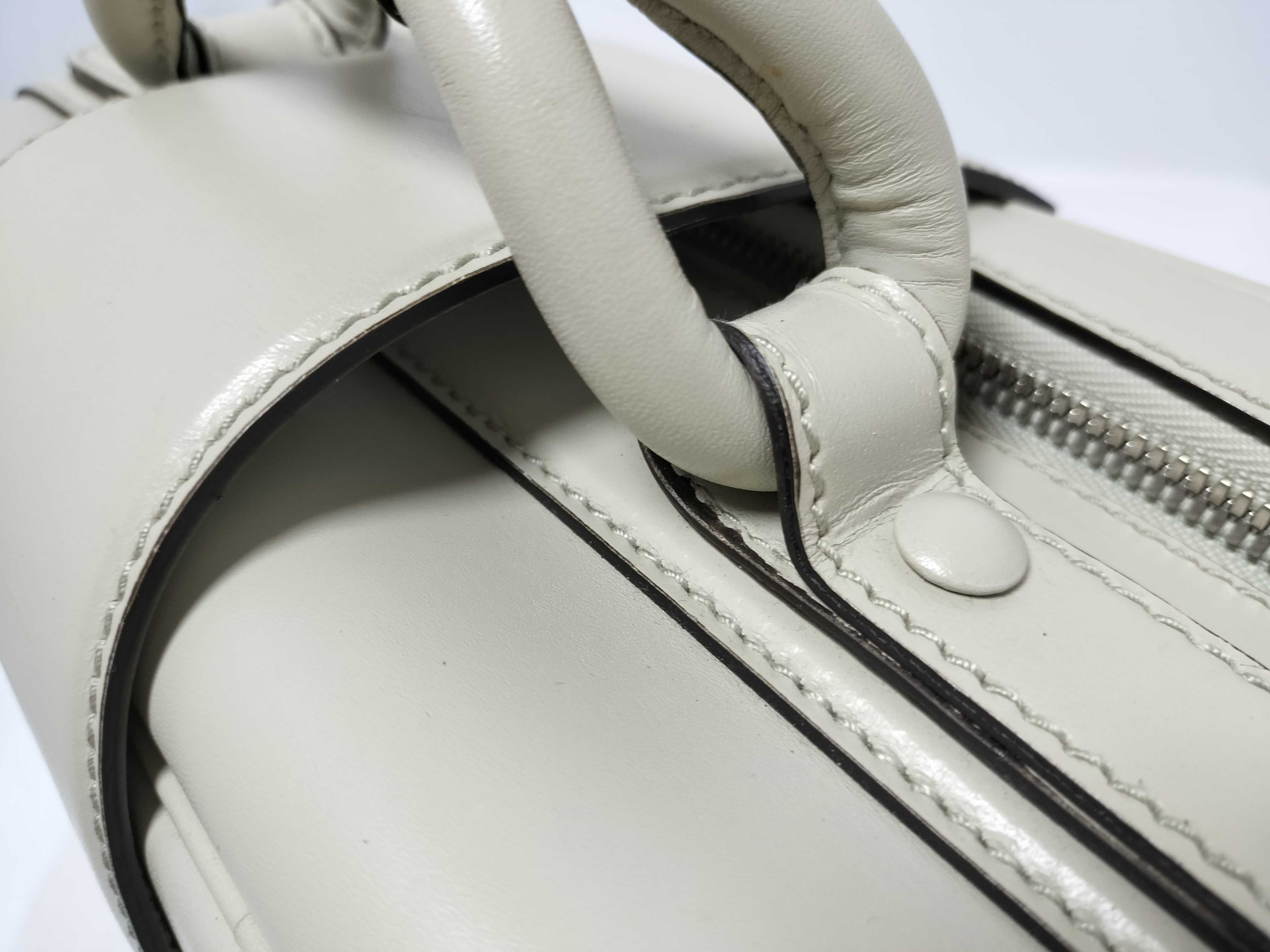 Leather Briefcase, White, 285442 520981 Bag — view 8