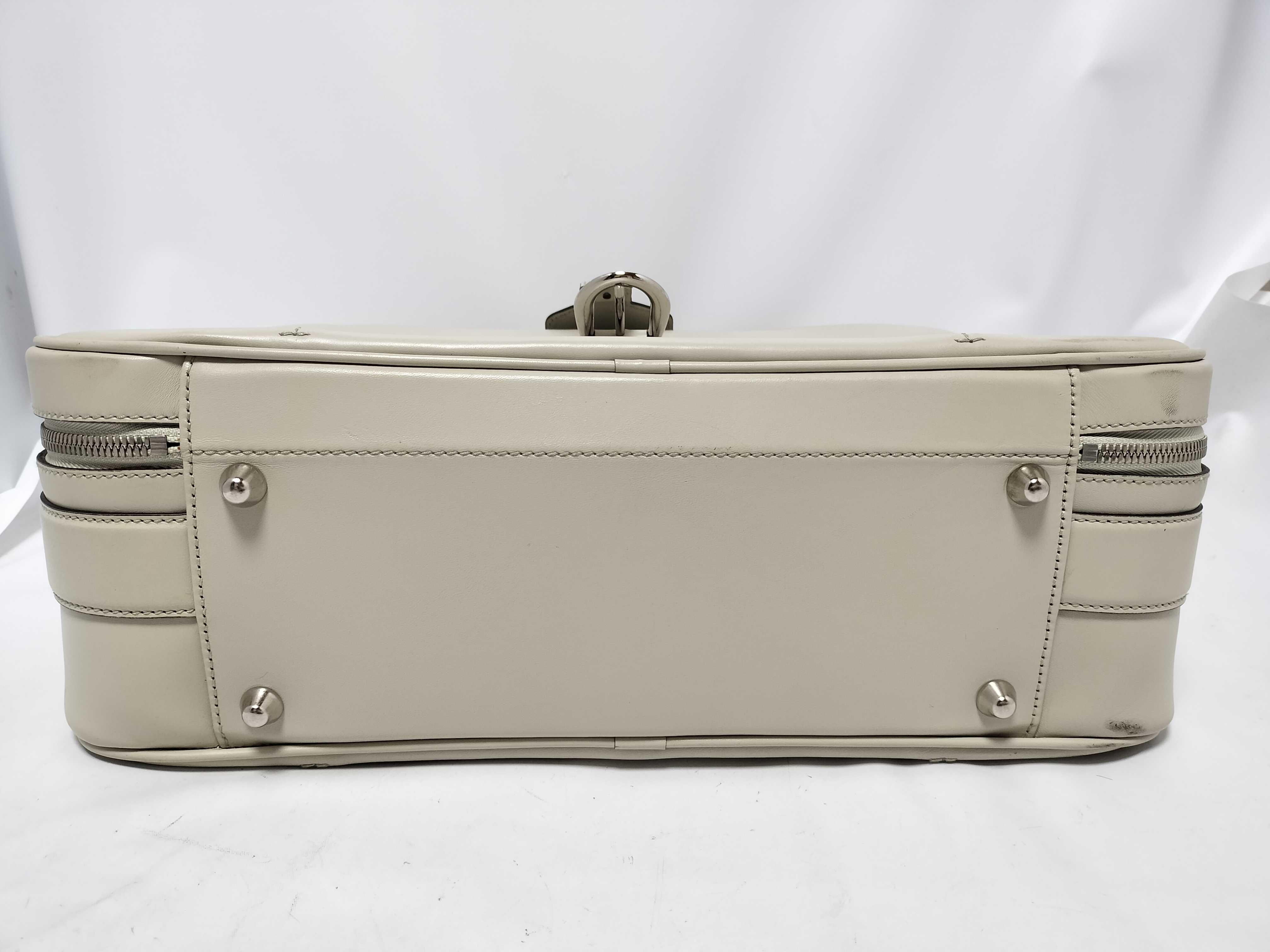 Leather Briefcase, White, 285442 520981 Bag — view 9