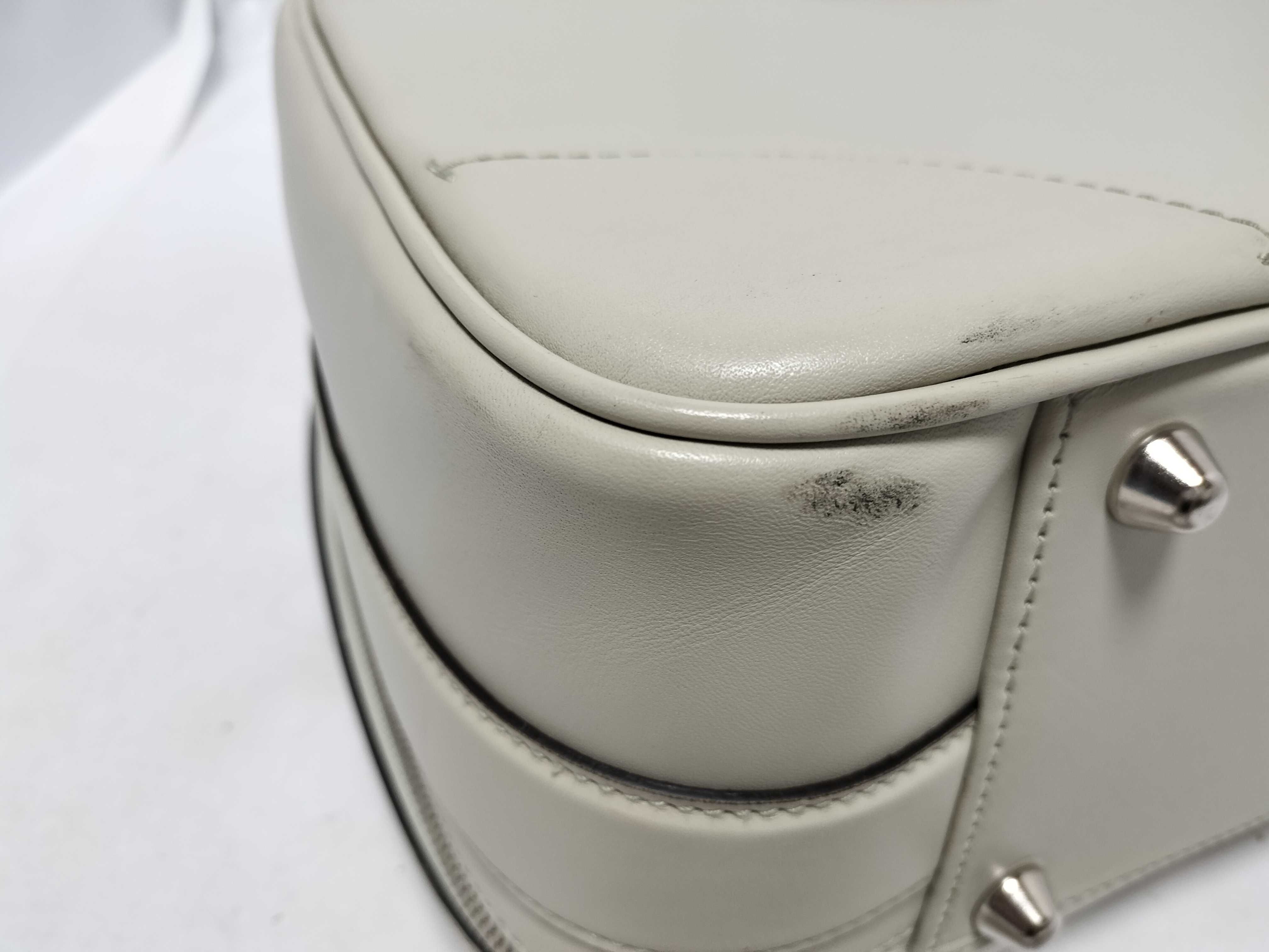 Leather Briefcase, White, 285442 520981 Bag — view 10