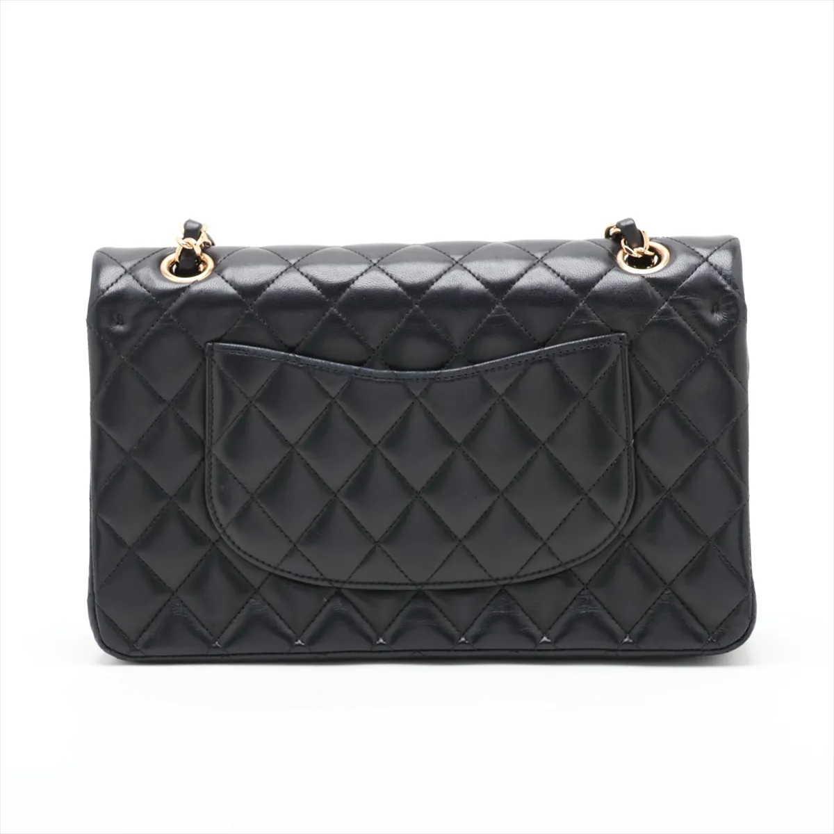 [Individually packaged] Chanel Matelassé 25 Lambskin Double Flap Double Chain Bag, Black with Gold Hardware, 16003877, Serial Number 16, Series A01112 — view 2