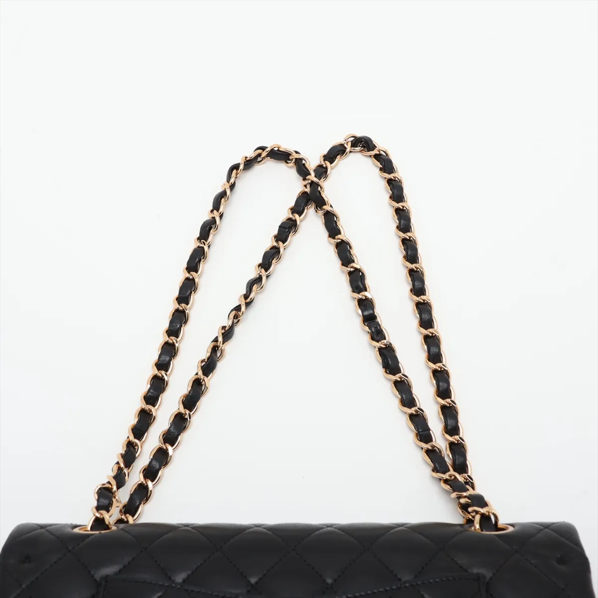 [Individually packaged] Chanel Matelassé 25 Lambskin Double Flap Double Chain Bag, Black with Gold Hardware, 16003877, Serial Number 16, Series A01112 — view 6