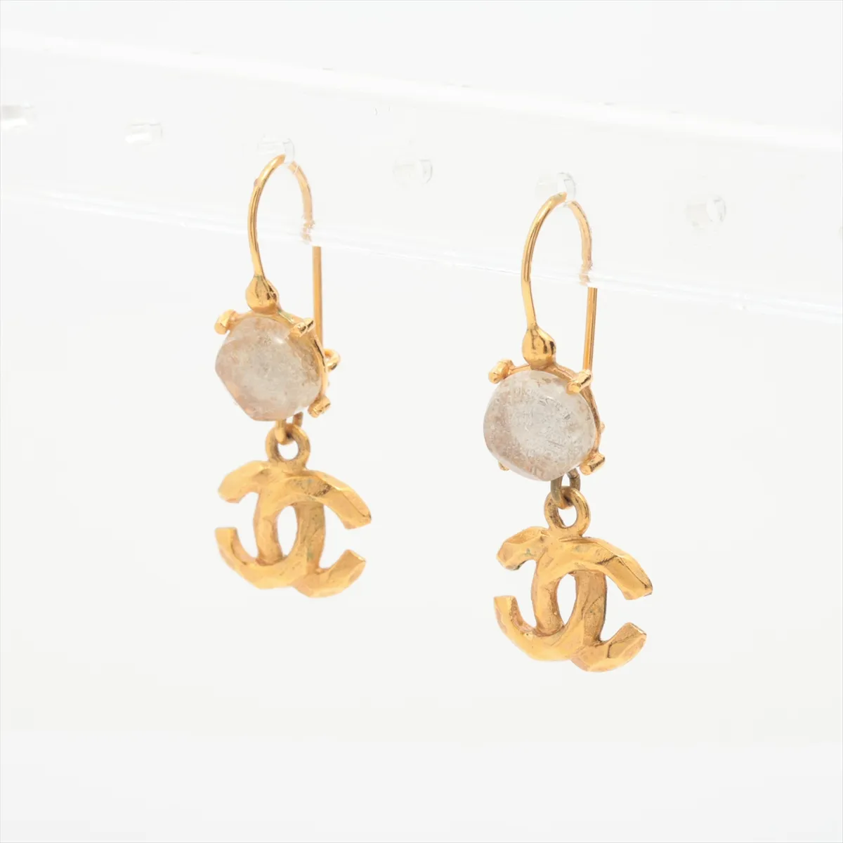 Coco Mark 99P Earrings (Pair) GP x Resin Gold. Shows — view 3