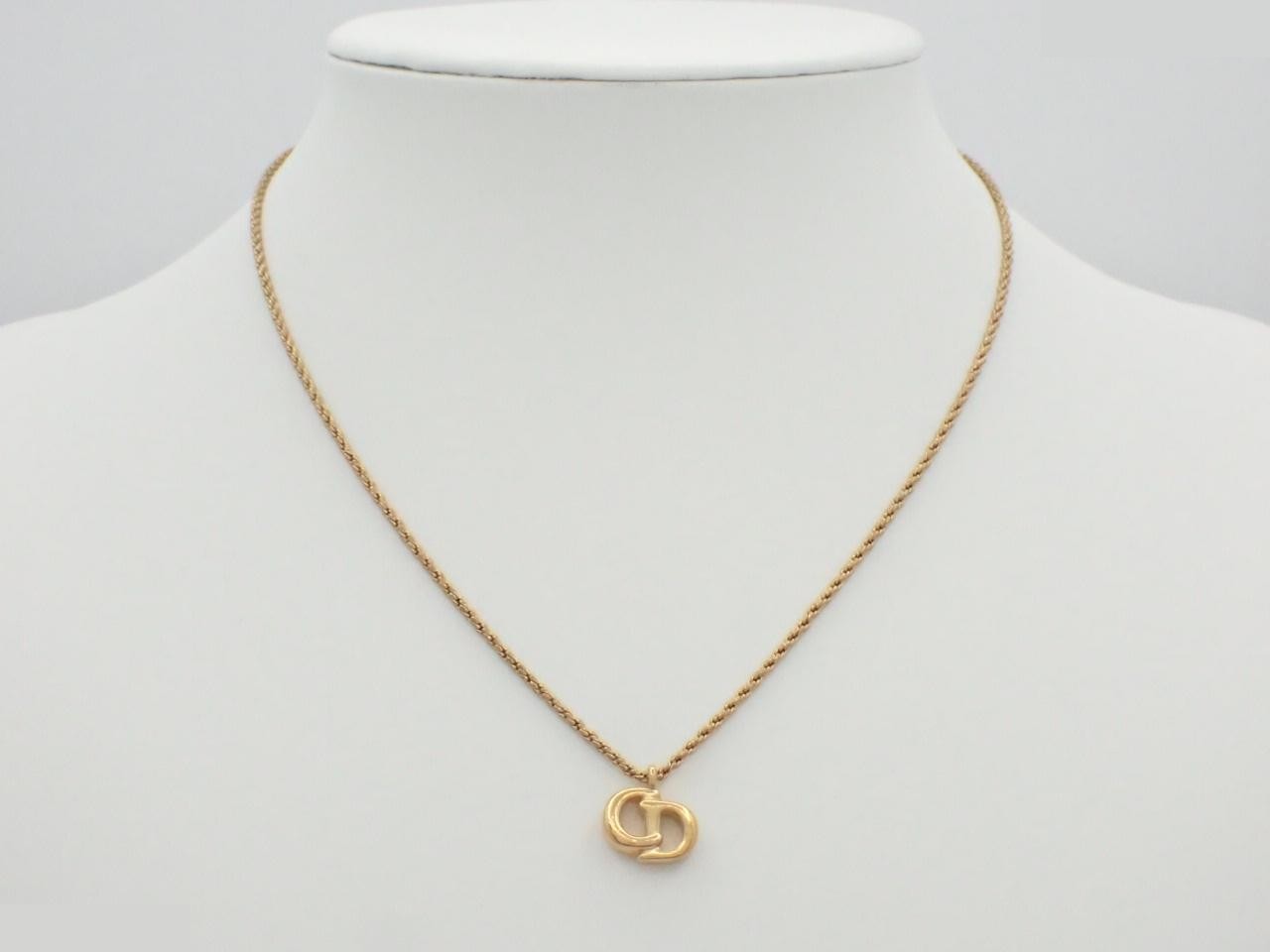 CD logo pendant necklace with approximately 42cm chain. — view 3