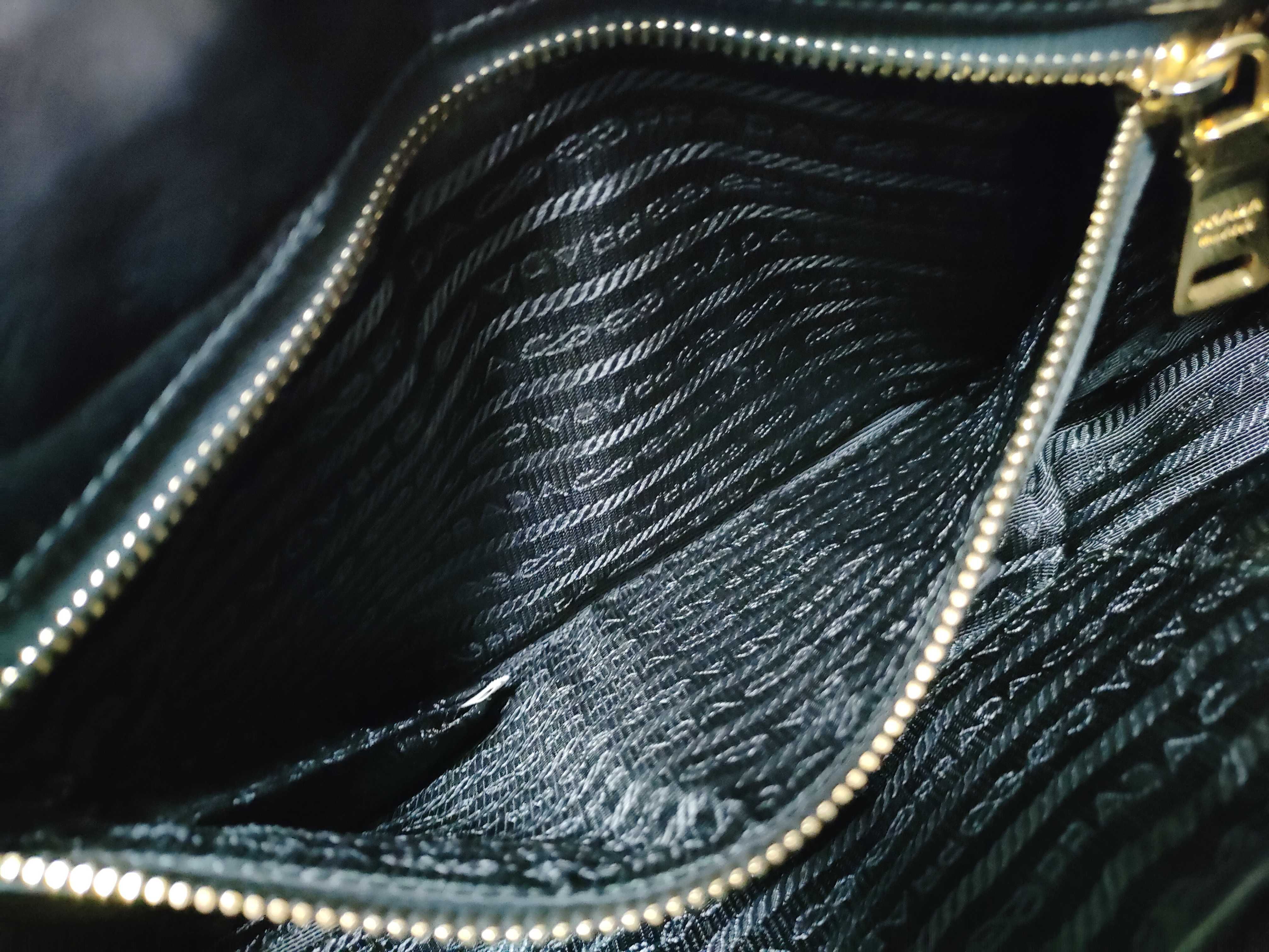 Nylon Gathered Nylon Handbag, Black — view 12