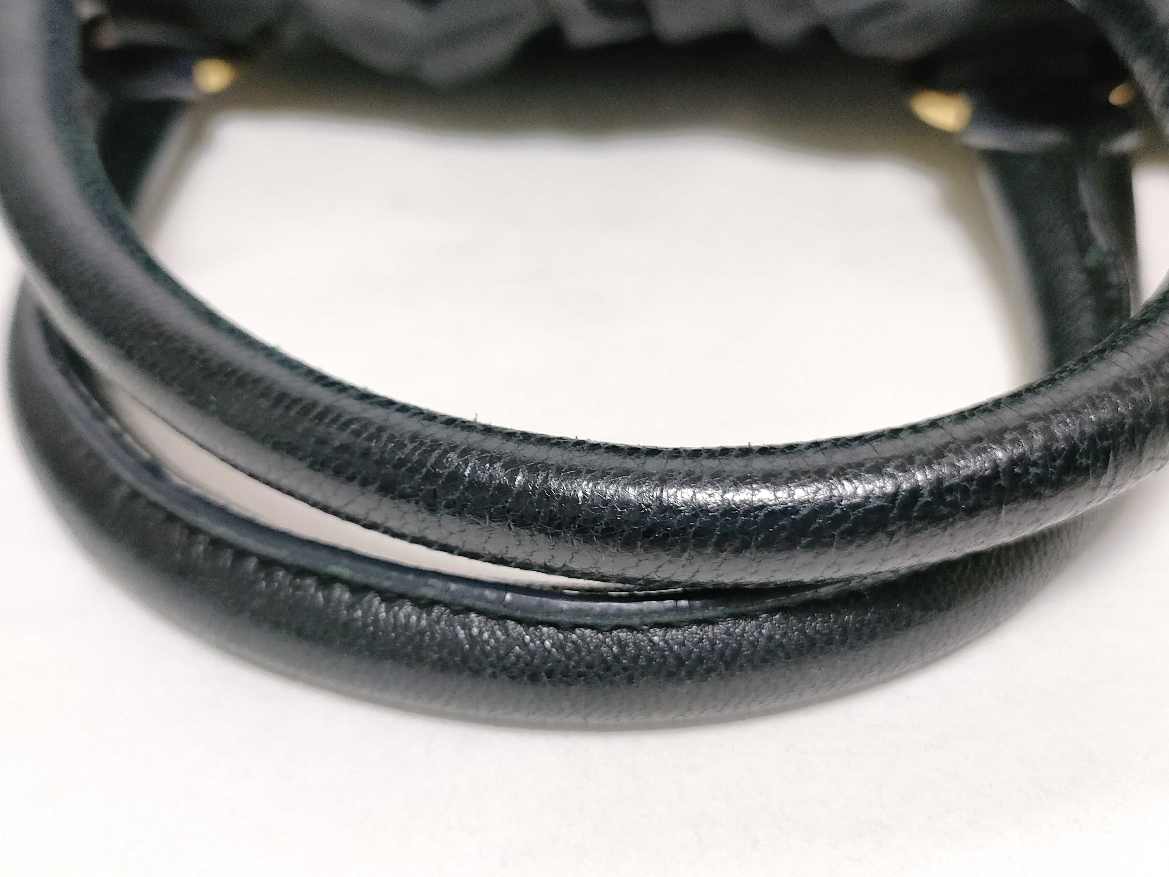 Nylon Gathered Nylon Handbag, Black — view 4