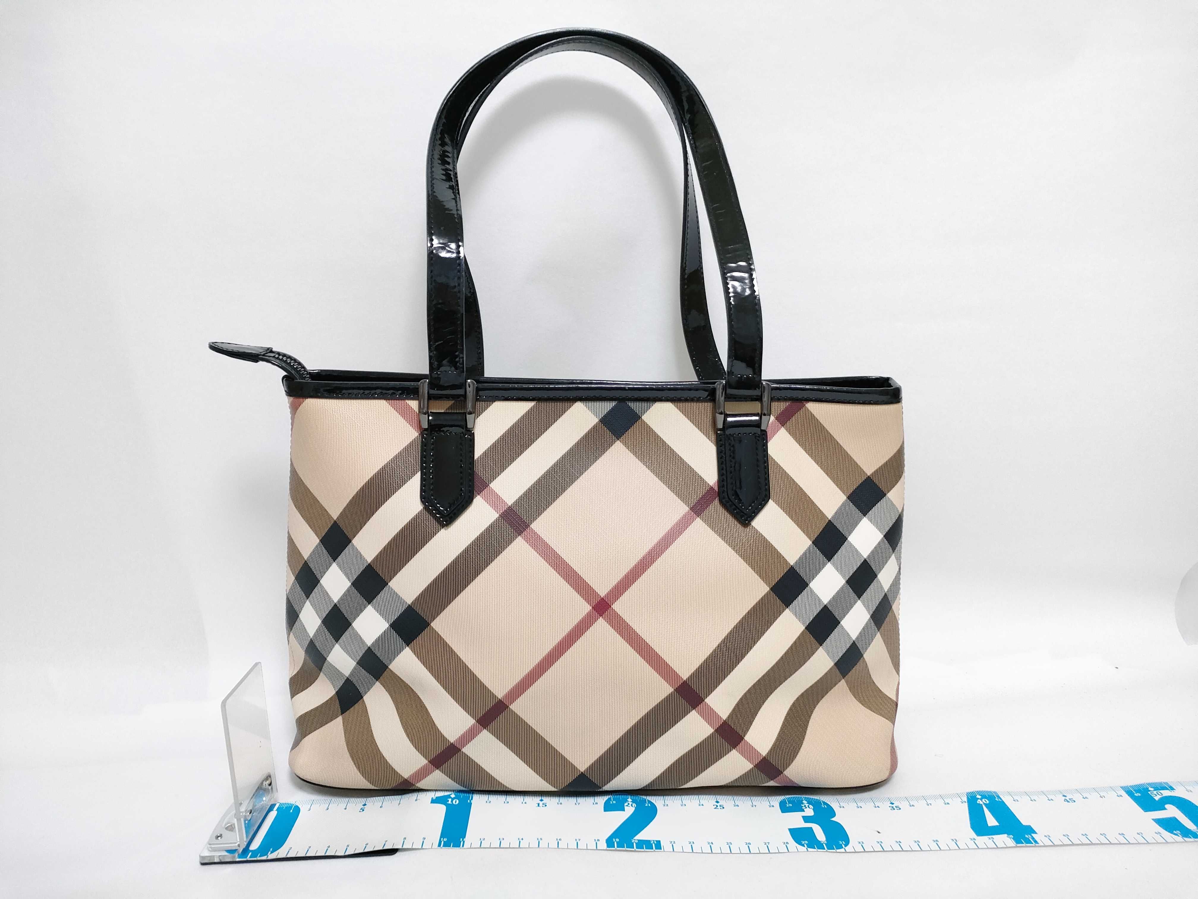 Nova Check Pattern Enamel Tote Bag — view 2