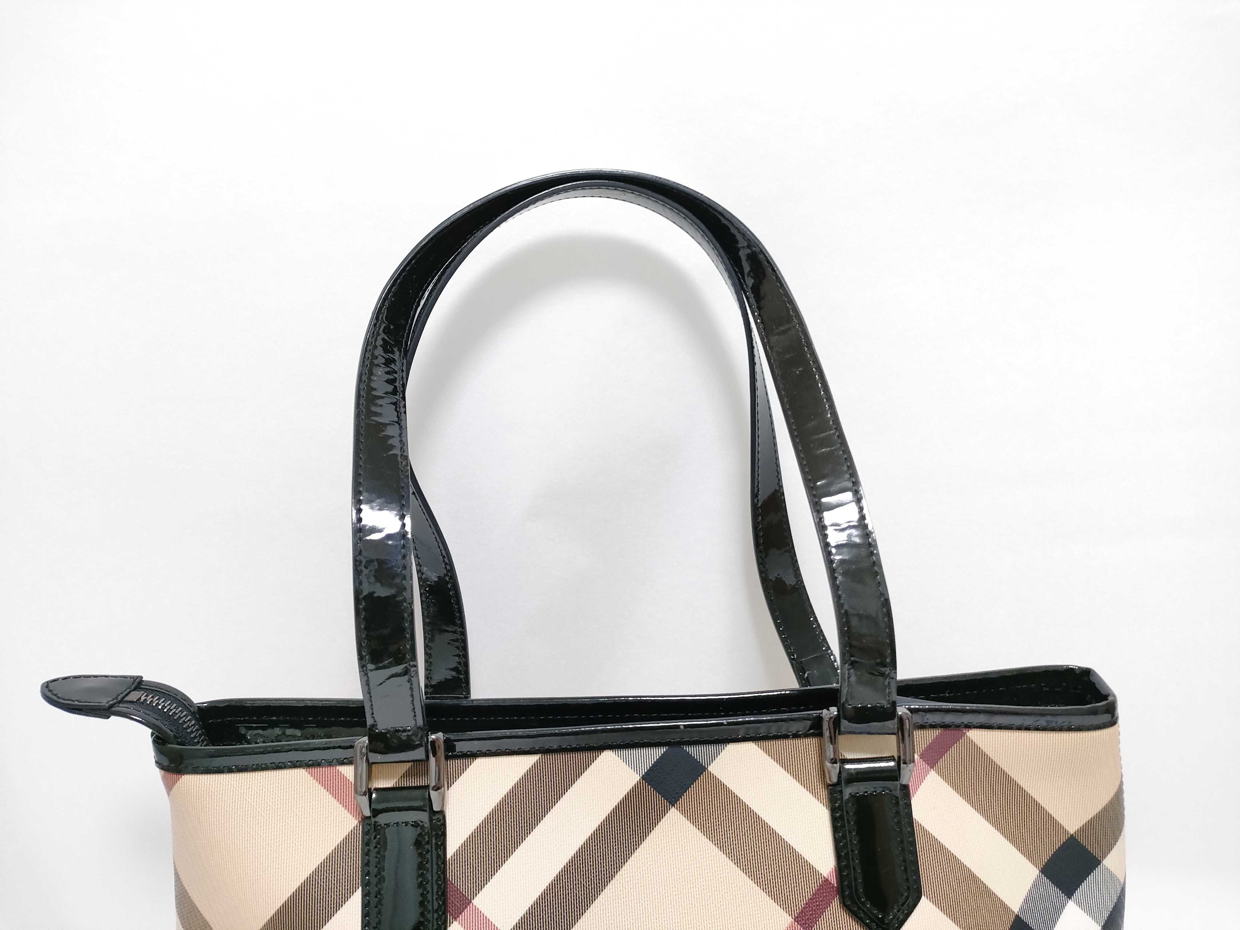 Nova Check Pattern Enamel Tote Bag — view 3