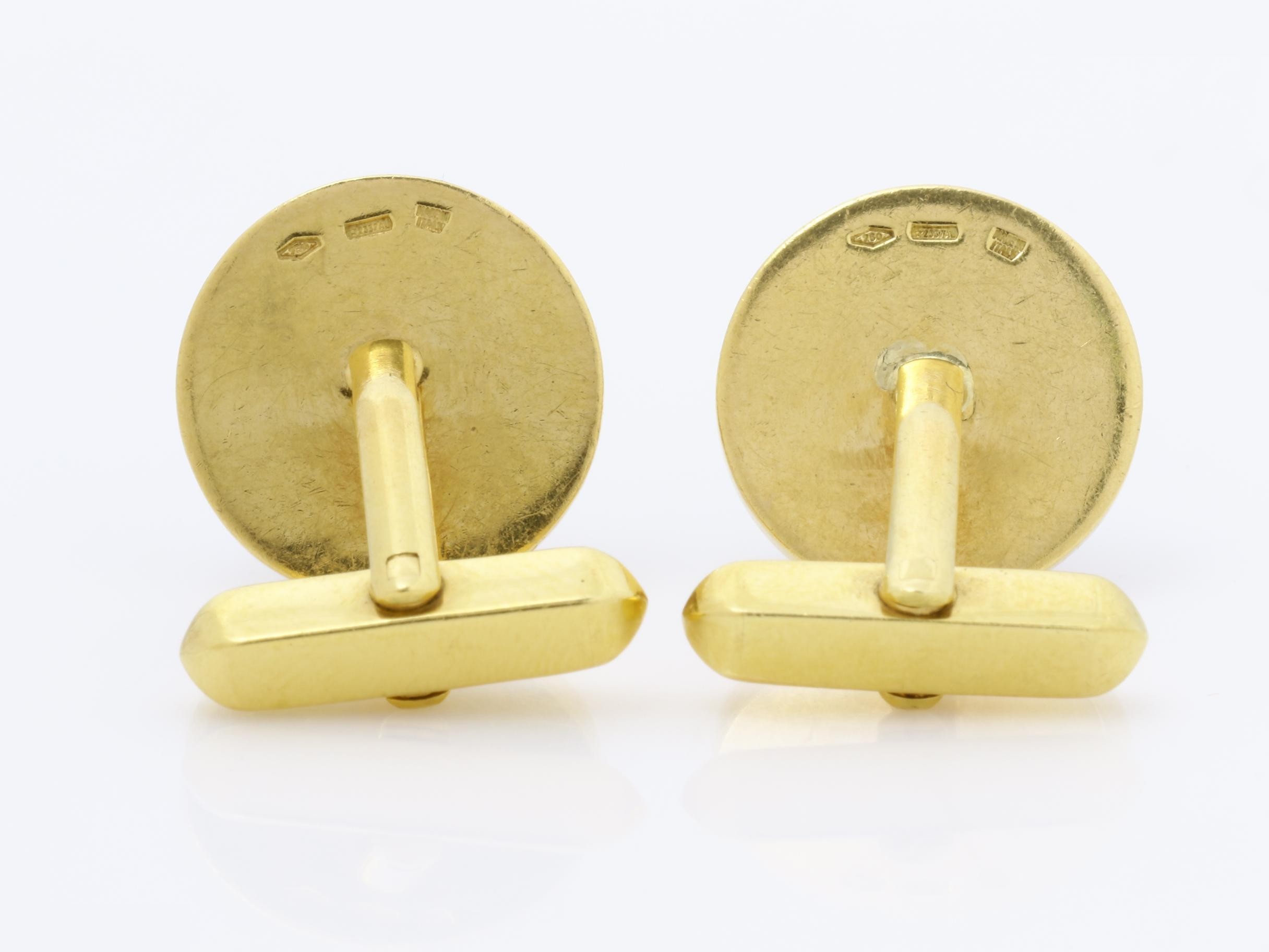 (precious metal) cufflinks, 750YG, 14.0g, lapis lazuli — view 4