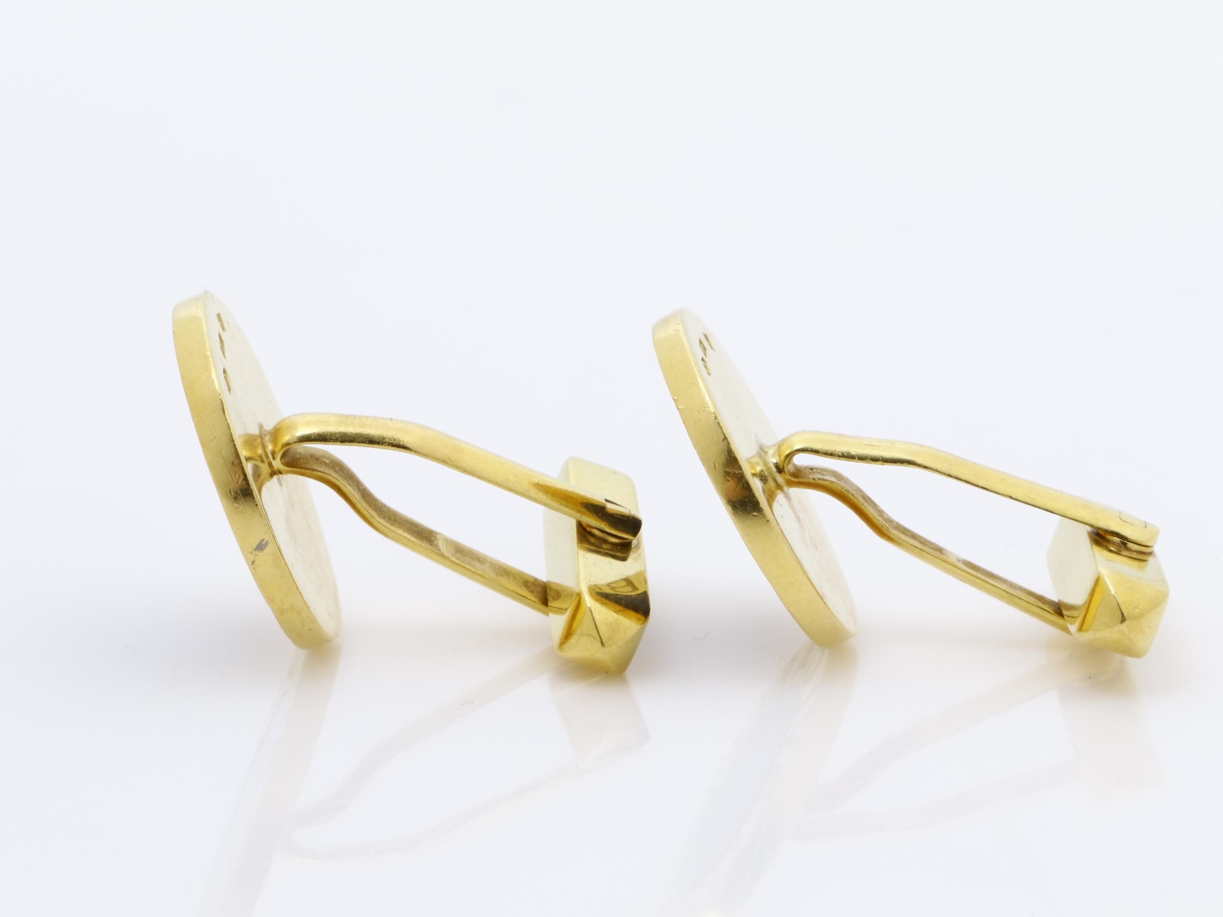 (precious metal) cufflinks, 750YG, 14.0g, lapis lazuli — view 5
