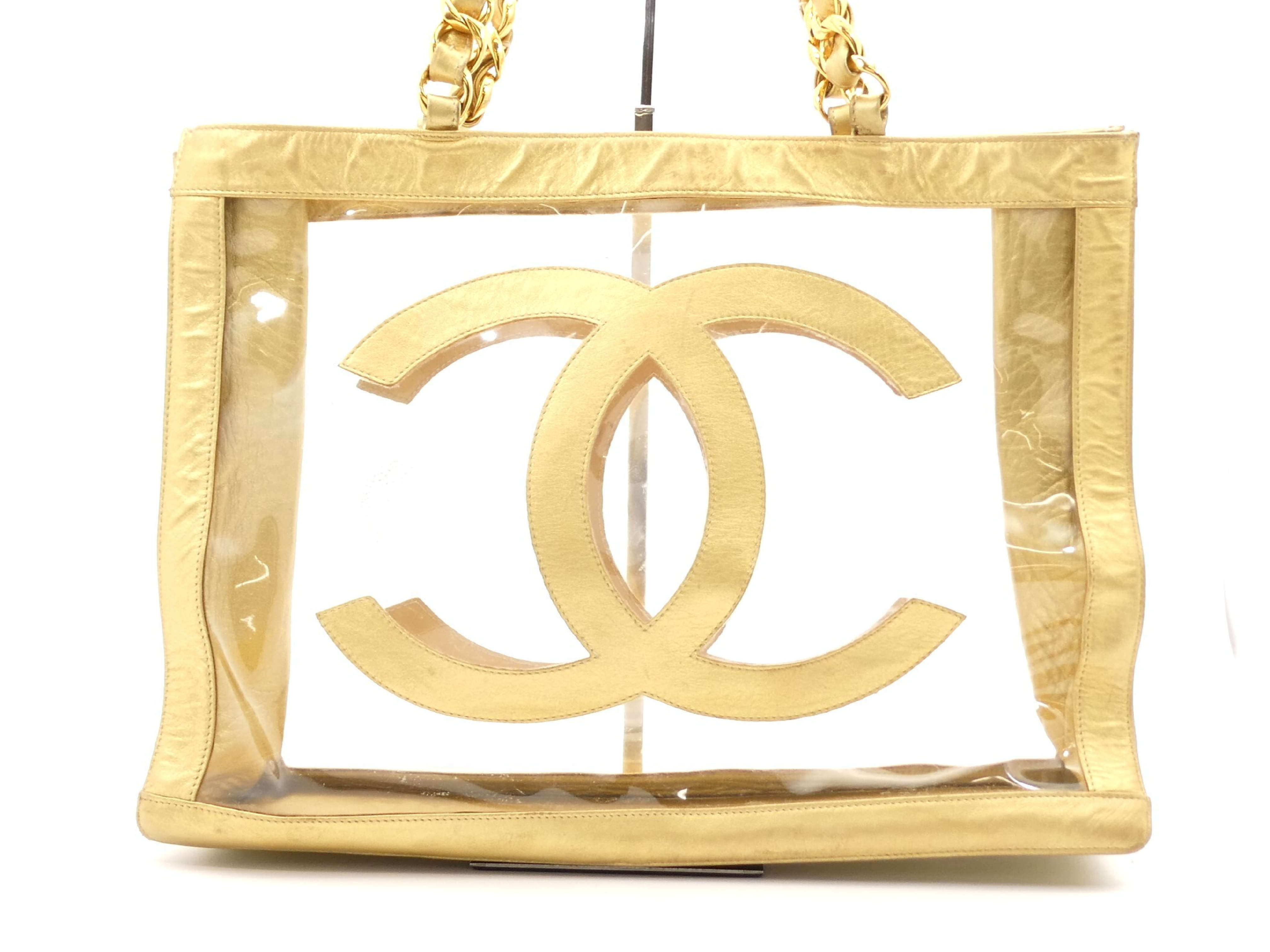 Large Coco Mark Vinyl Chain Tote Bag — view 2
