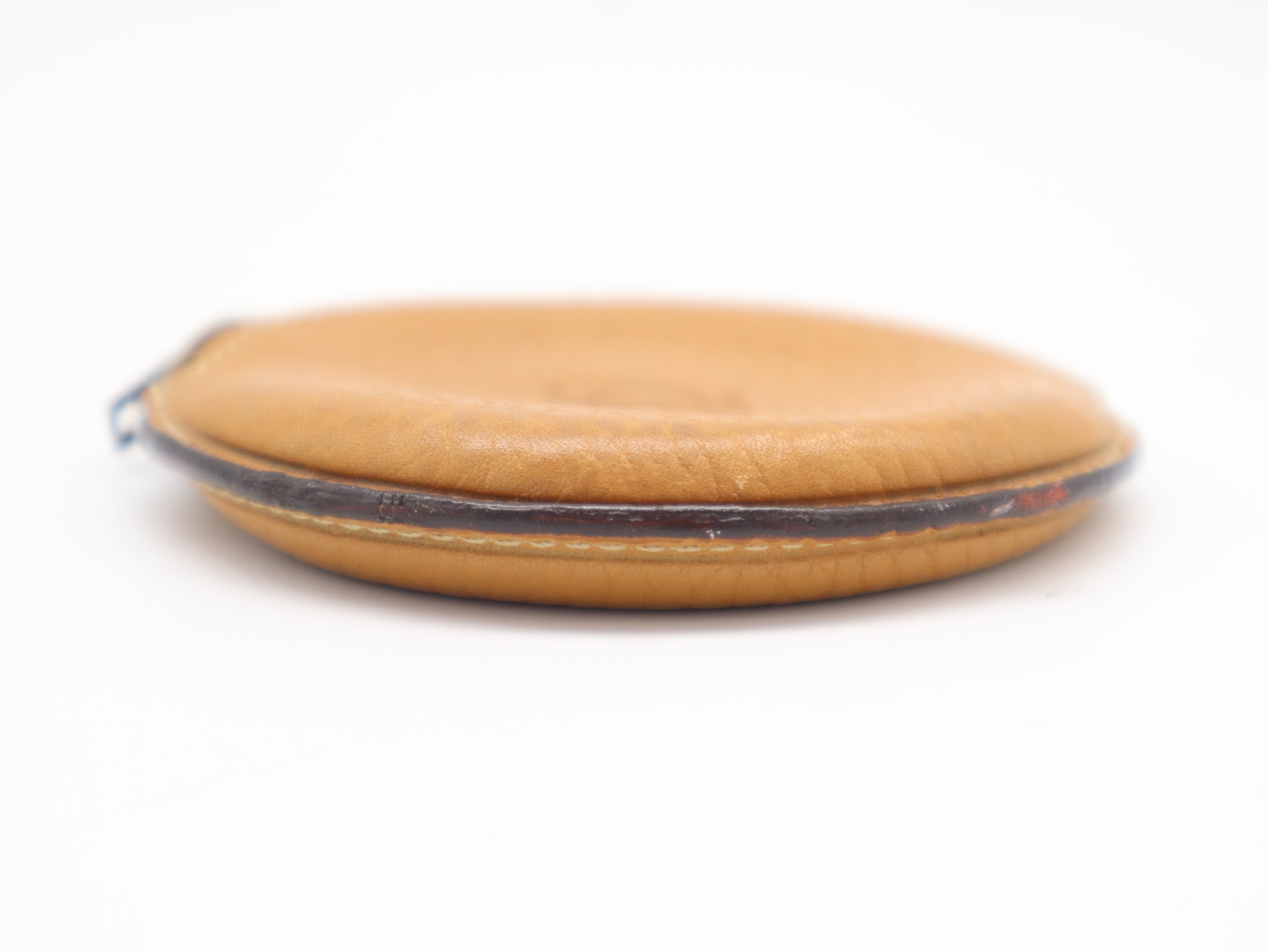 Leather Anagram Zip Coin Case, Camel Coin Case — view 4