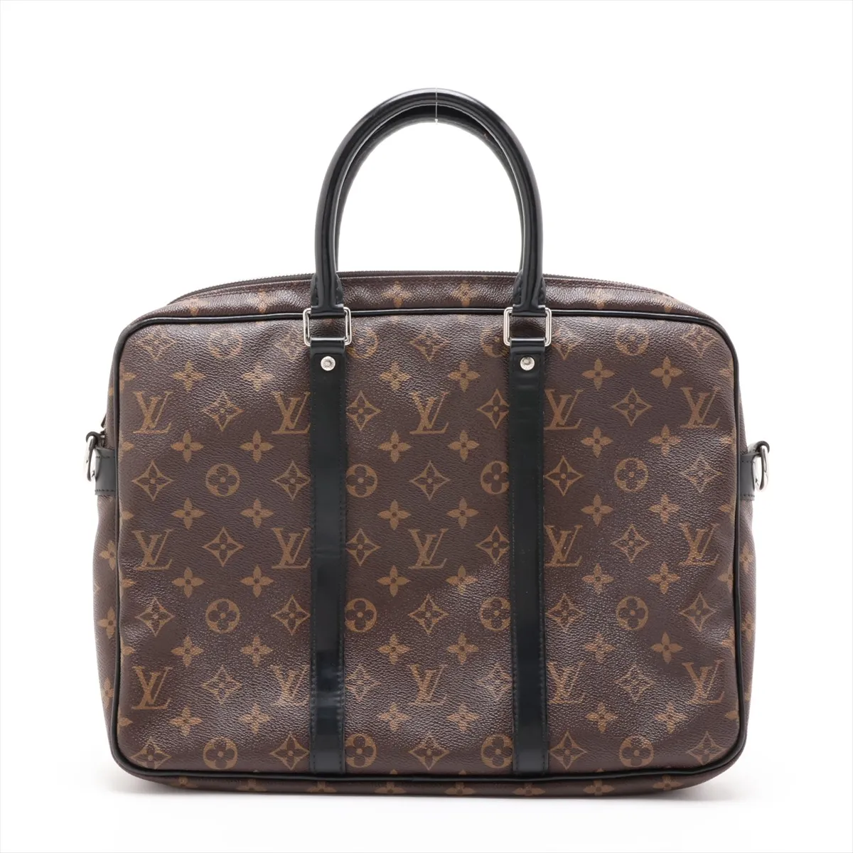 Monogram Macassar Port Document Voyage PM M52005 GI0168 Brown x Black — view 2