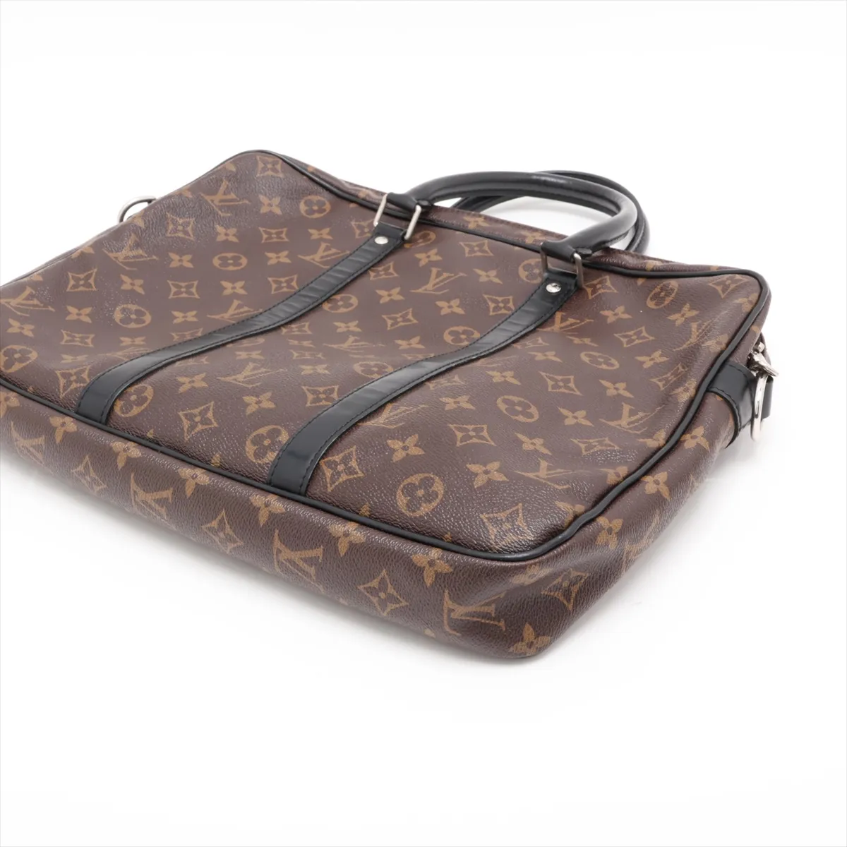 Monogram Macassar Port Document Voyage PM M52005 GI0168 Brown x Black — view 3