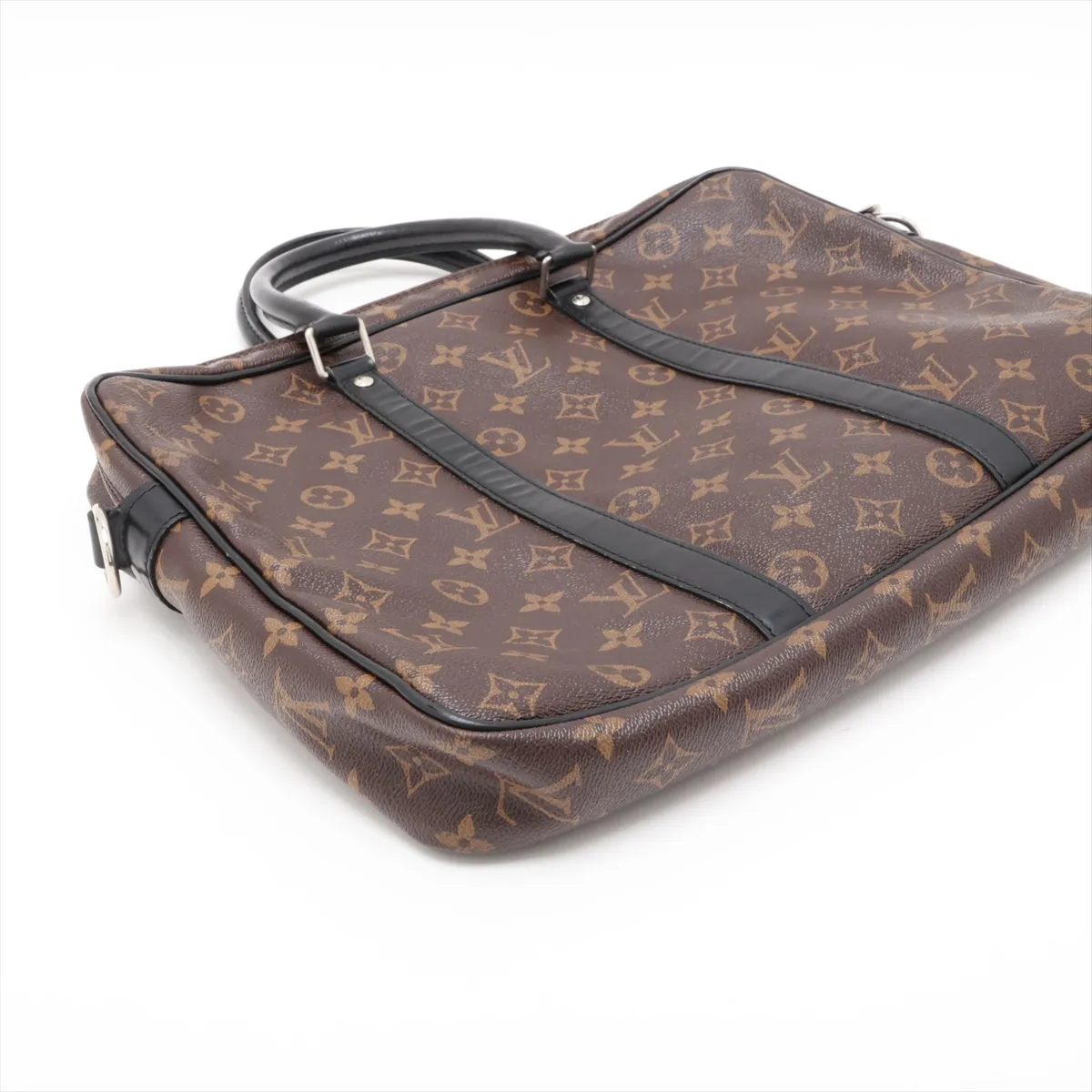 Monogram Macassar Port Document Voyage PM M52005 GI0168 Brown x Black — view 4