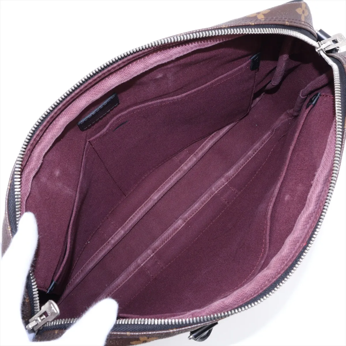 Monogram Macassar Port Document Voyage PM M52005 GI0168 Brown x Black — view 8