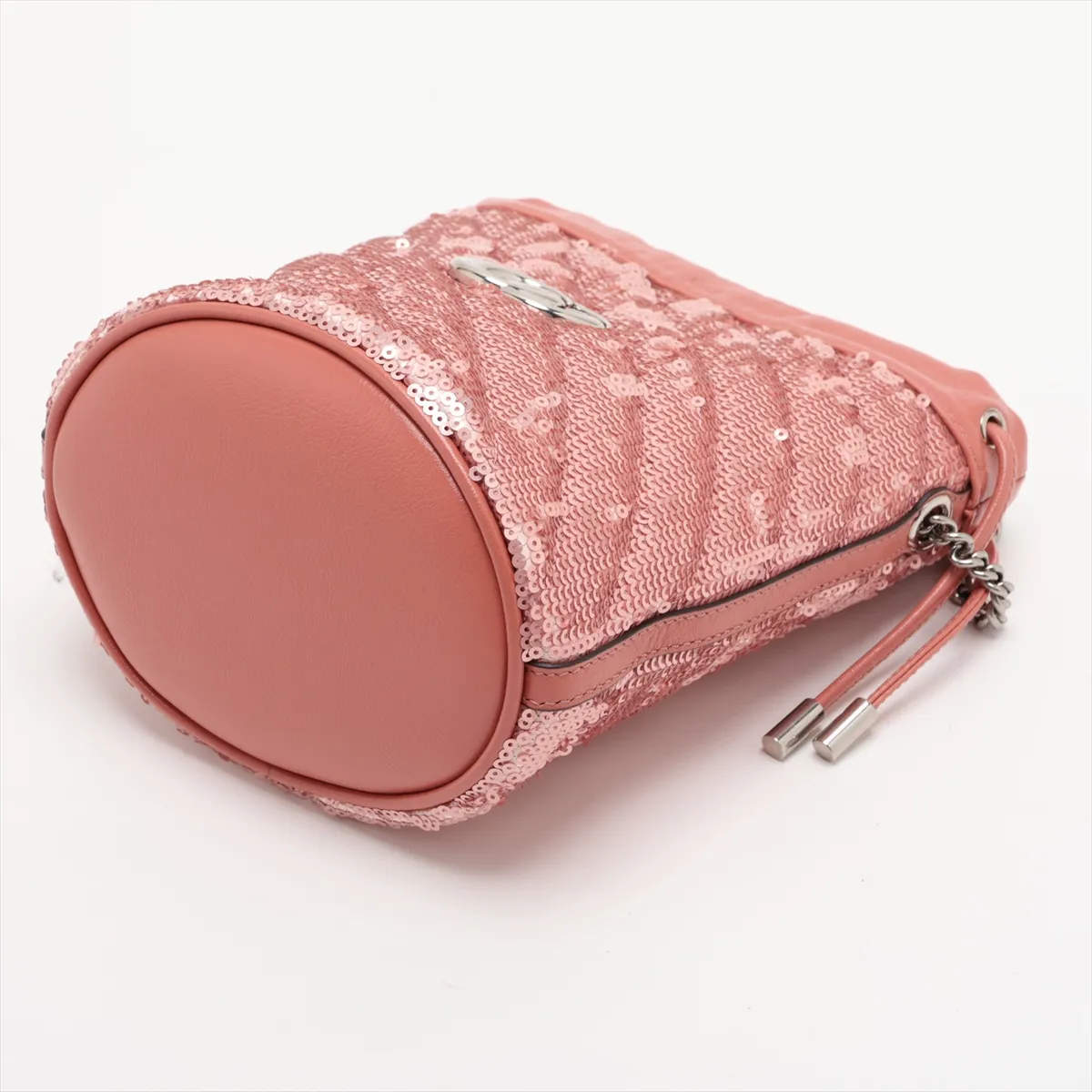 GG Marmont 575163 Sequin x Leather Chain Shoulder Bag, Pink — view 3
