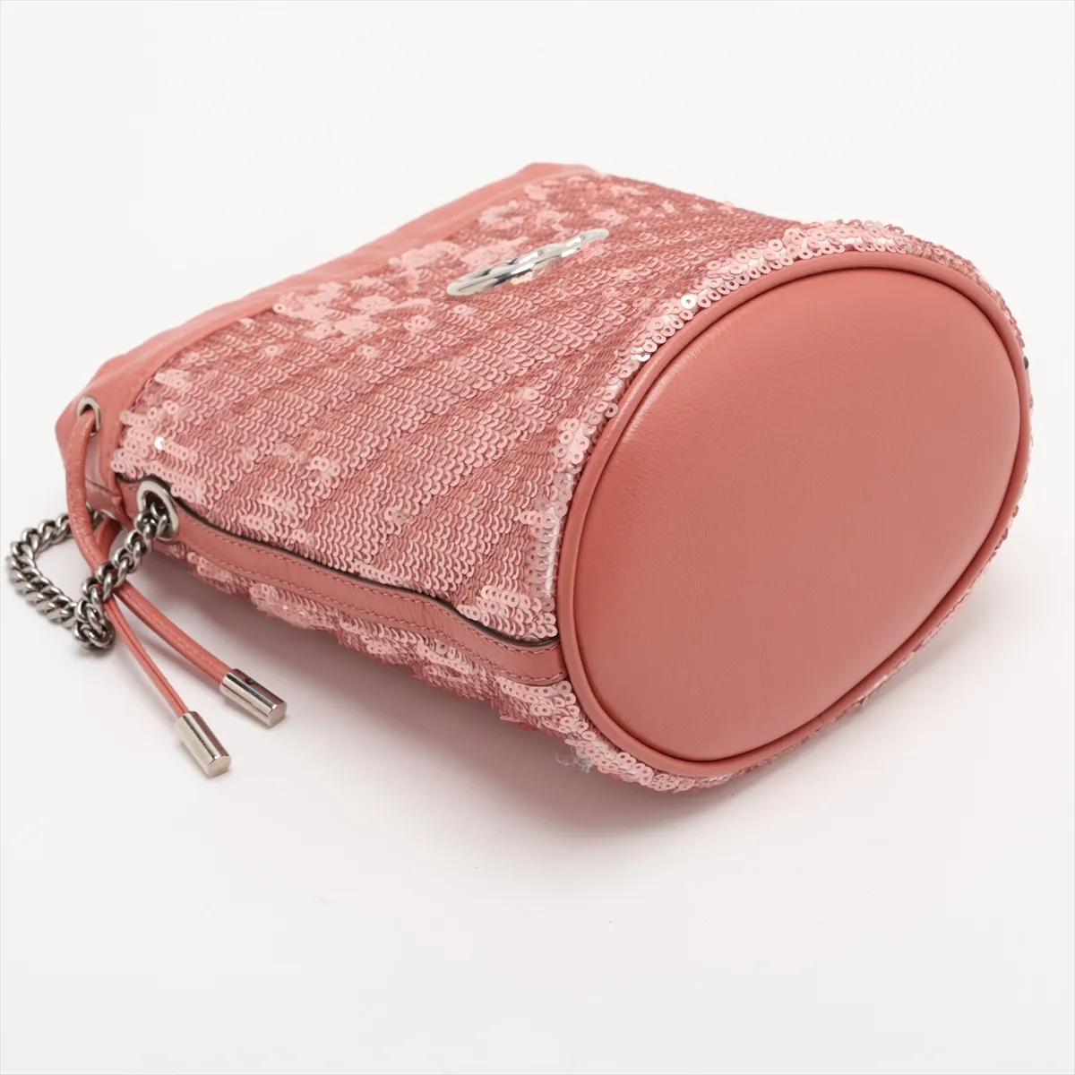 GG Marmont 575163 Sequin x Leather Chain Shoulder Bag, Pink — view 4
