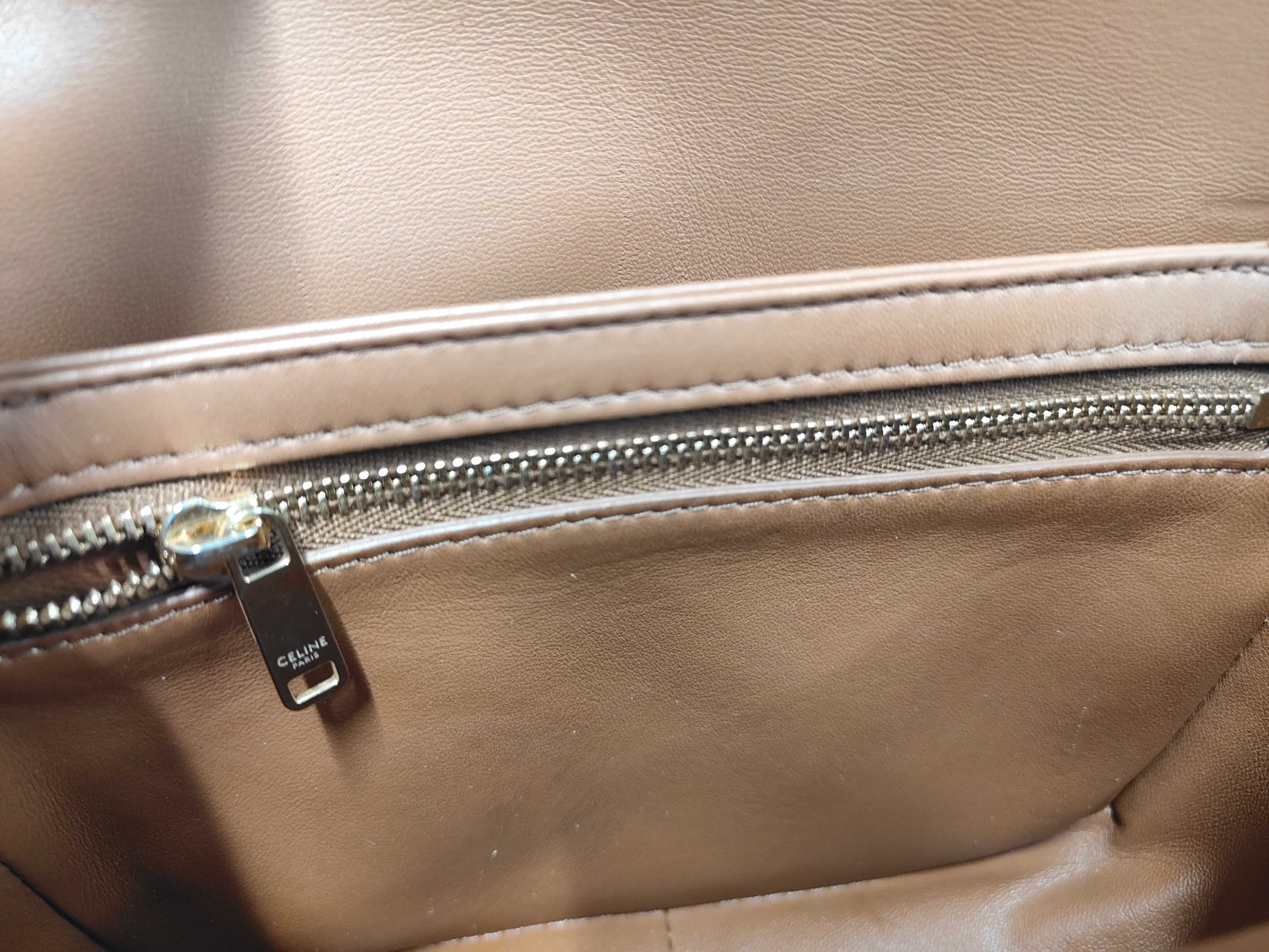 Triomphe Teen PVC x Leather Shoulder Bag, Brown — view 12