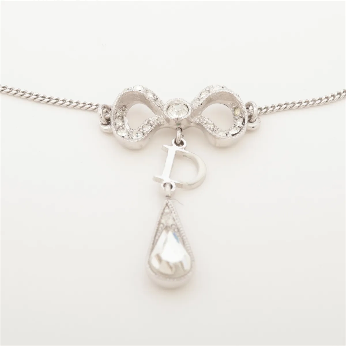 D-logo bracelet, metal and rhinestones, silver. — view 2