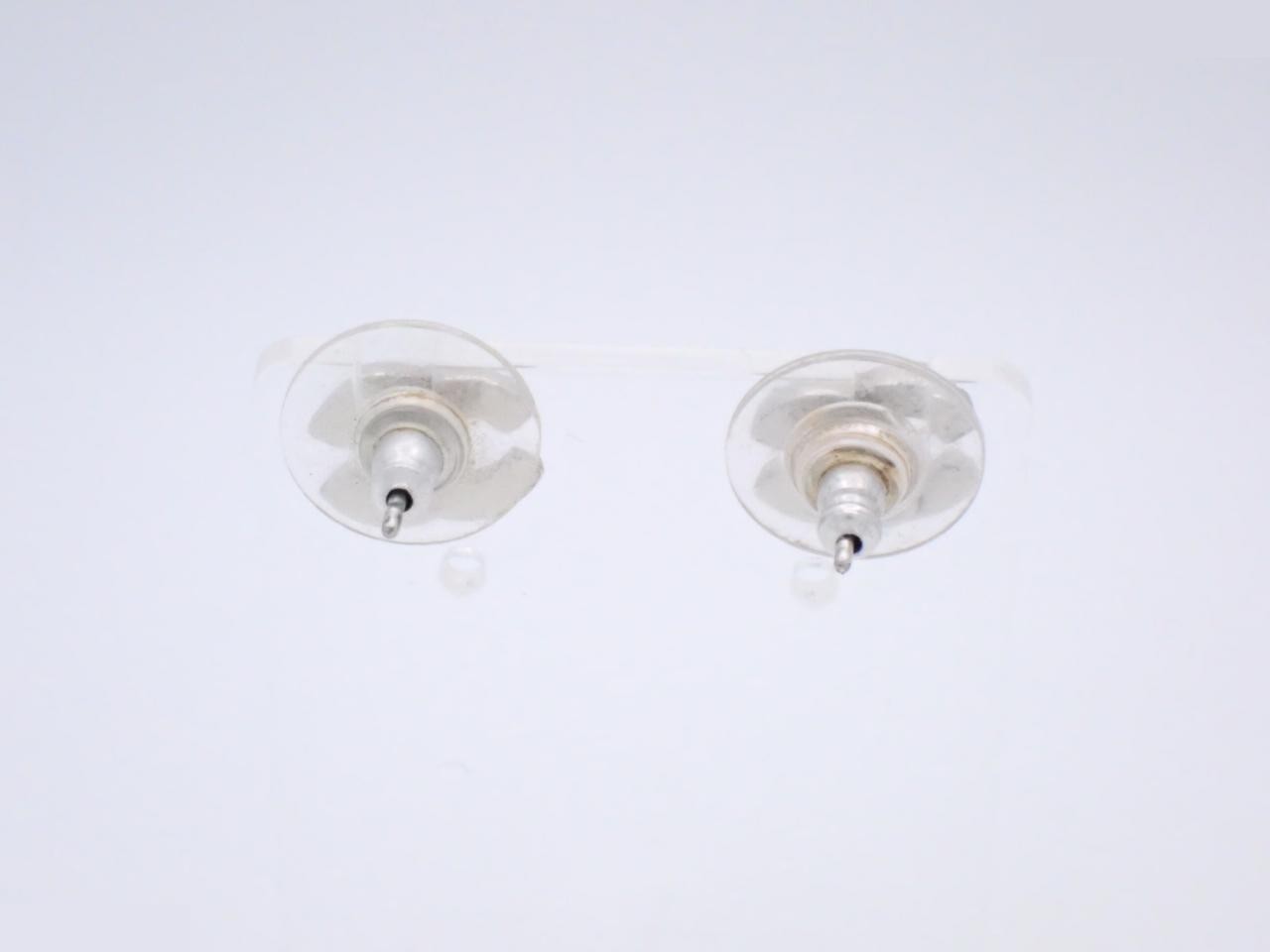 Earrings, Coco Mark design, black and silver — view 2
