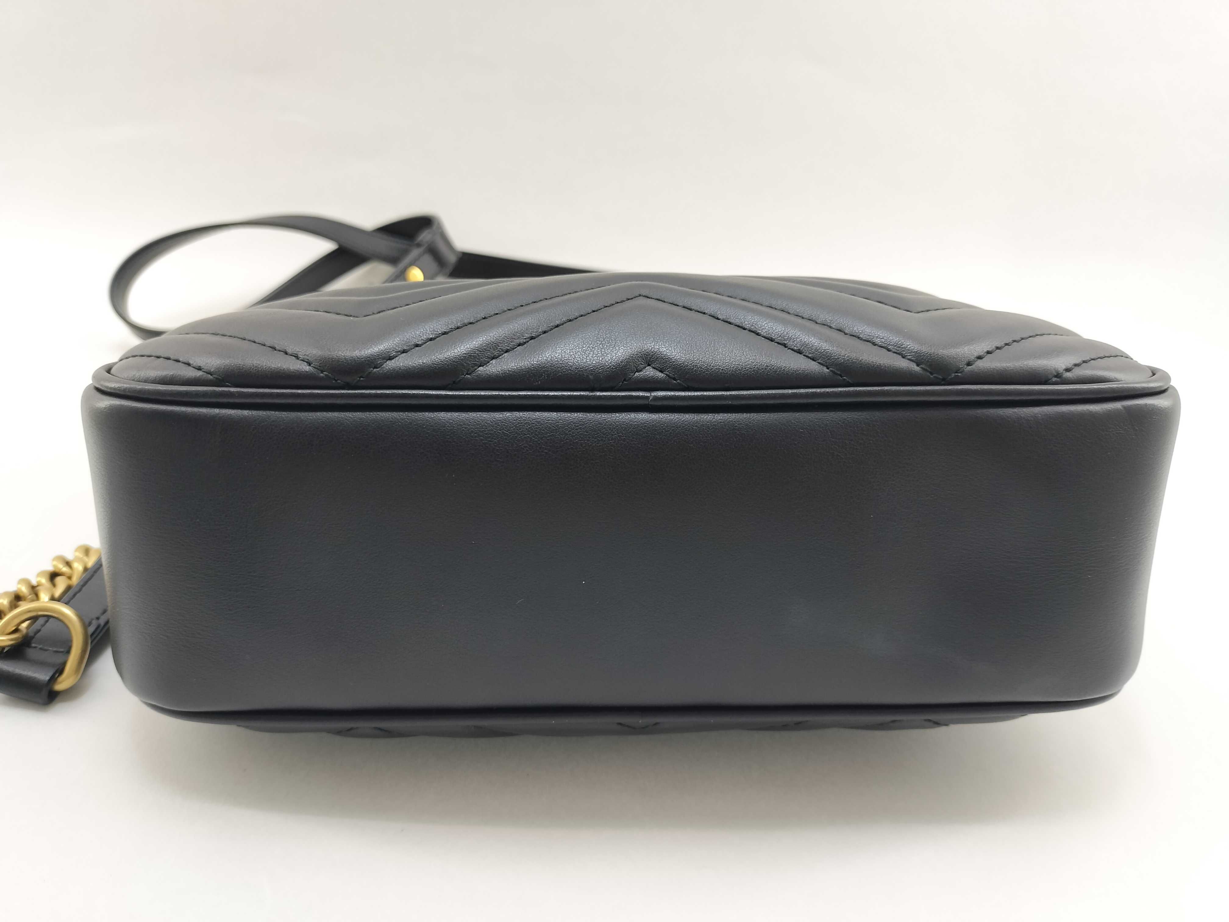 PH - Black Quilted Leather GG Marmont Camera Sling Bag (Shoulder Bag) — view 3