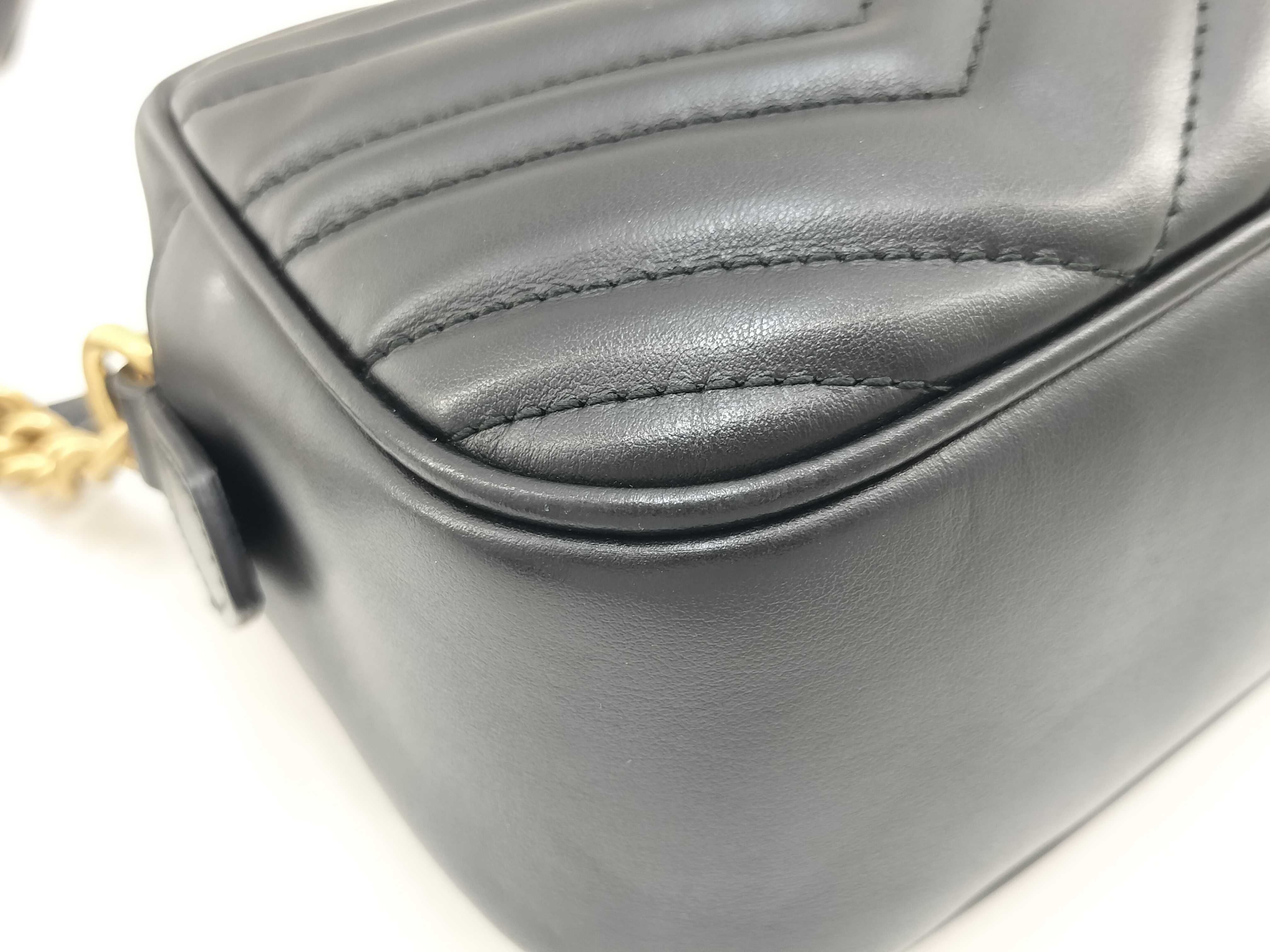 PH - Black Quilted Leather GG Marmont Camera Sling Bag (Shoulder Bag) — view 4