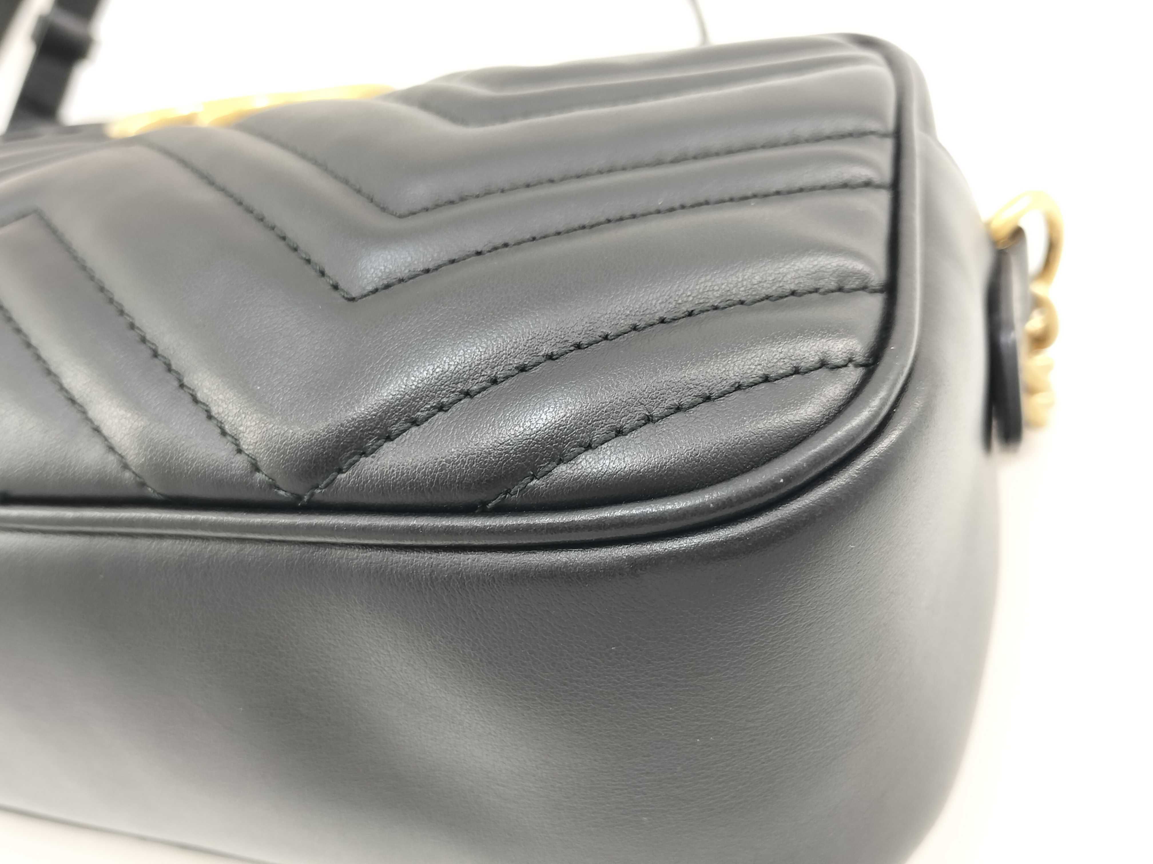 PH - Black Quilted Leather GG Marmont Camera Sling Bag (Shoulder Bag) — view 5