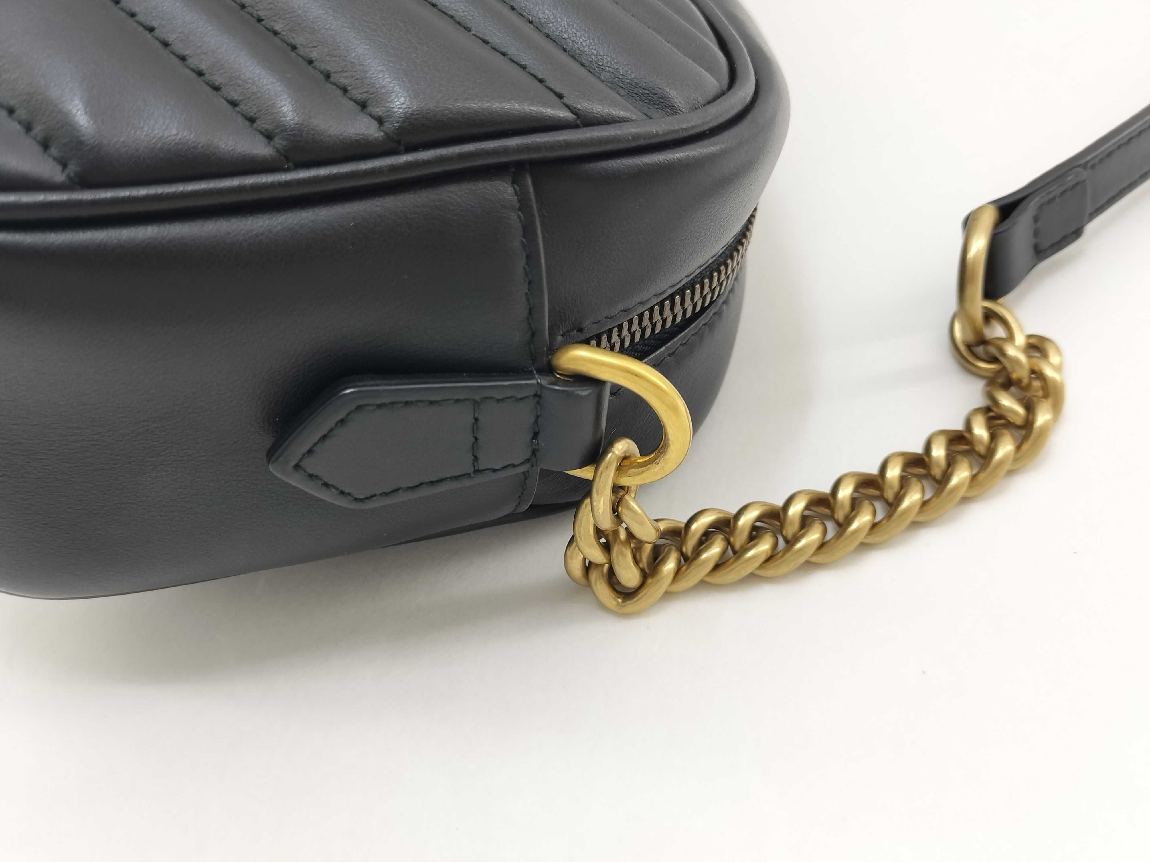 PH - Black Quilted Leather GG Marmont Camera Sling Bag (Shoulder Bag) — view 6