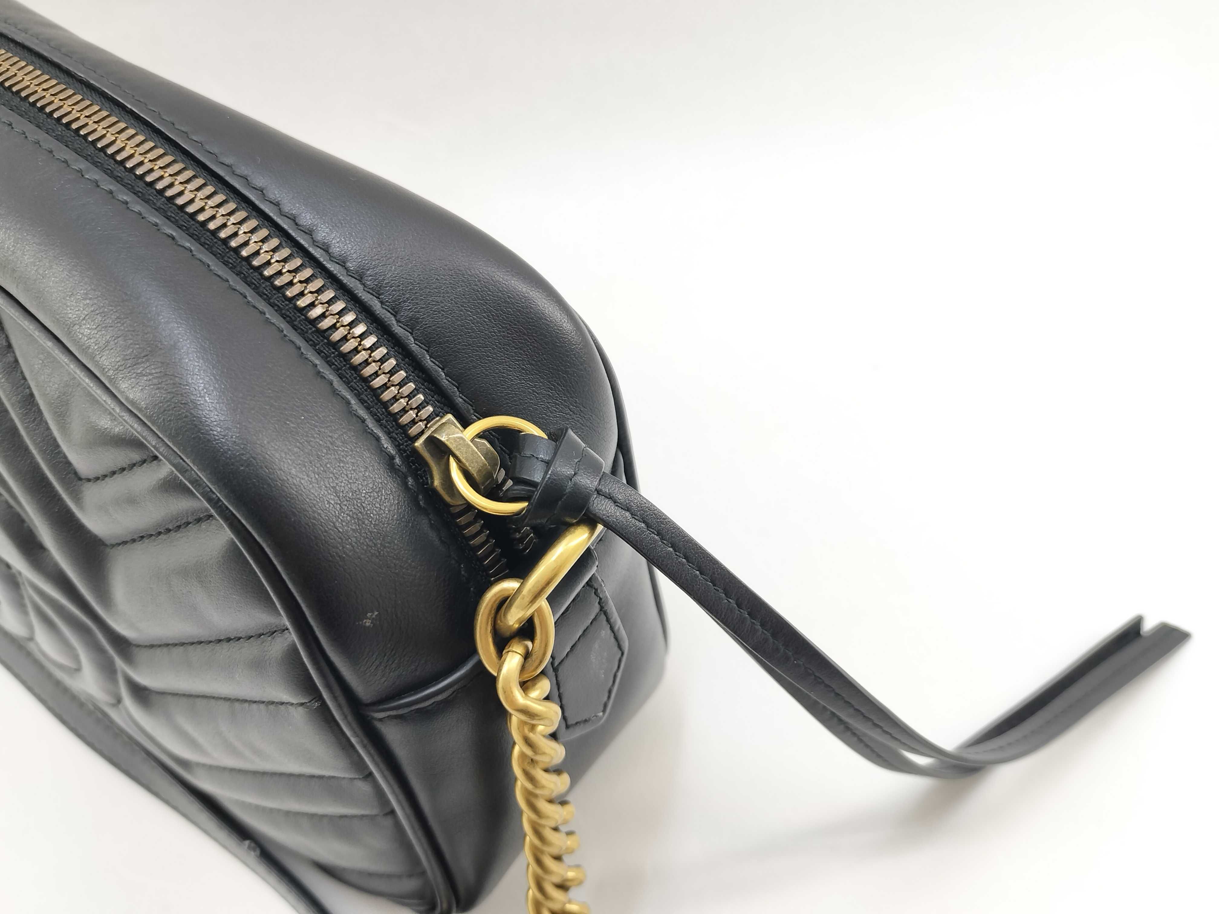 PH - Black Quilted Leather GG Marmont Camera Sling Bag (Shoulder Bag) — view 10