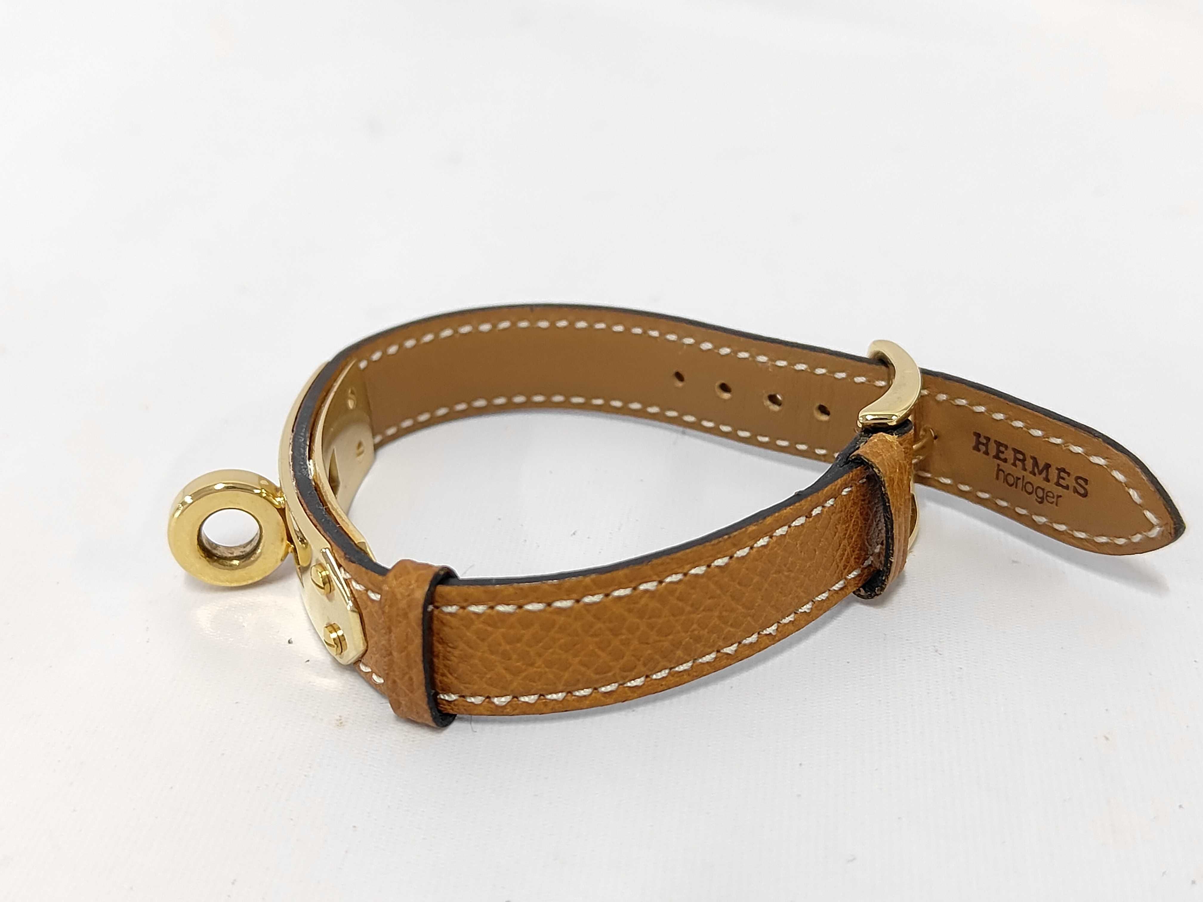 Kelly Bracelet, Leather, Gold, Bracelet/Bangle — view 2