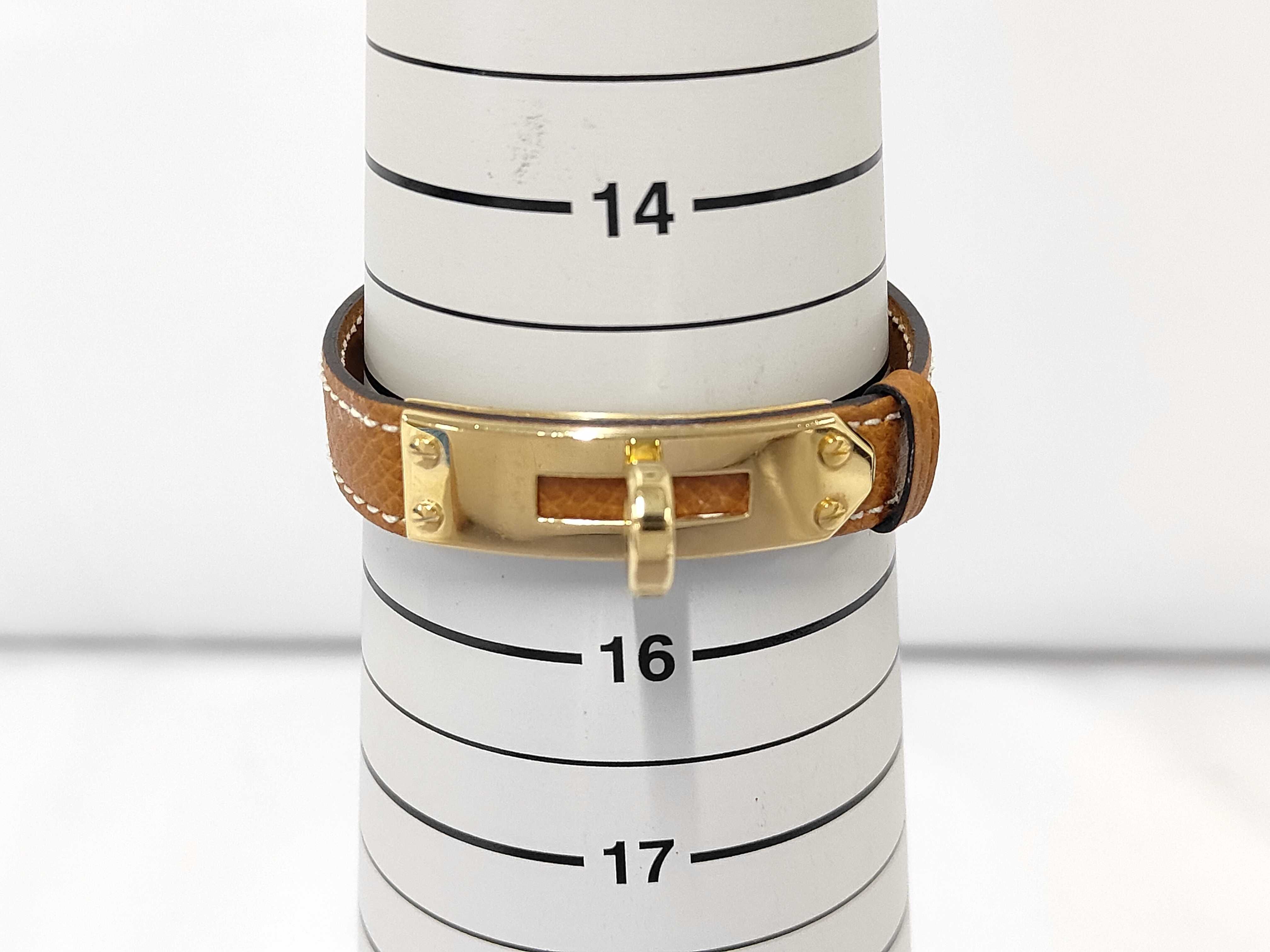 Kelly Bracelet, Leather, Gold, Bracelet/Bangle — view 6