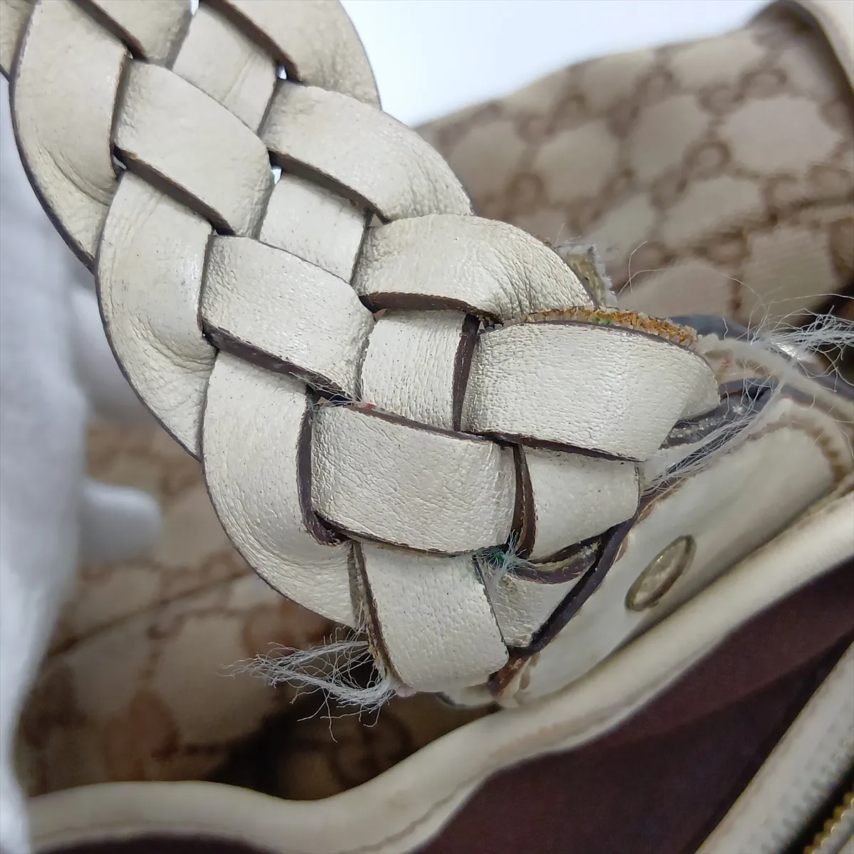 GG Canvas x Leather Tote Bag Beige 162900 — view 12