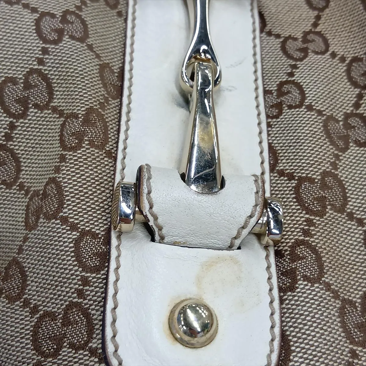 GG Canvas x Leather Tote Bag Beige 162900 — view 13