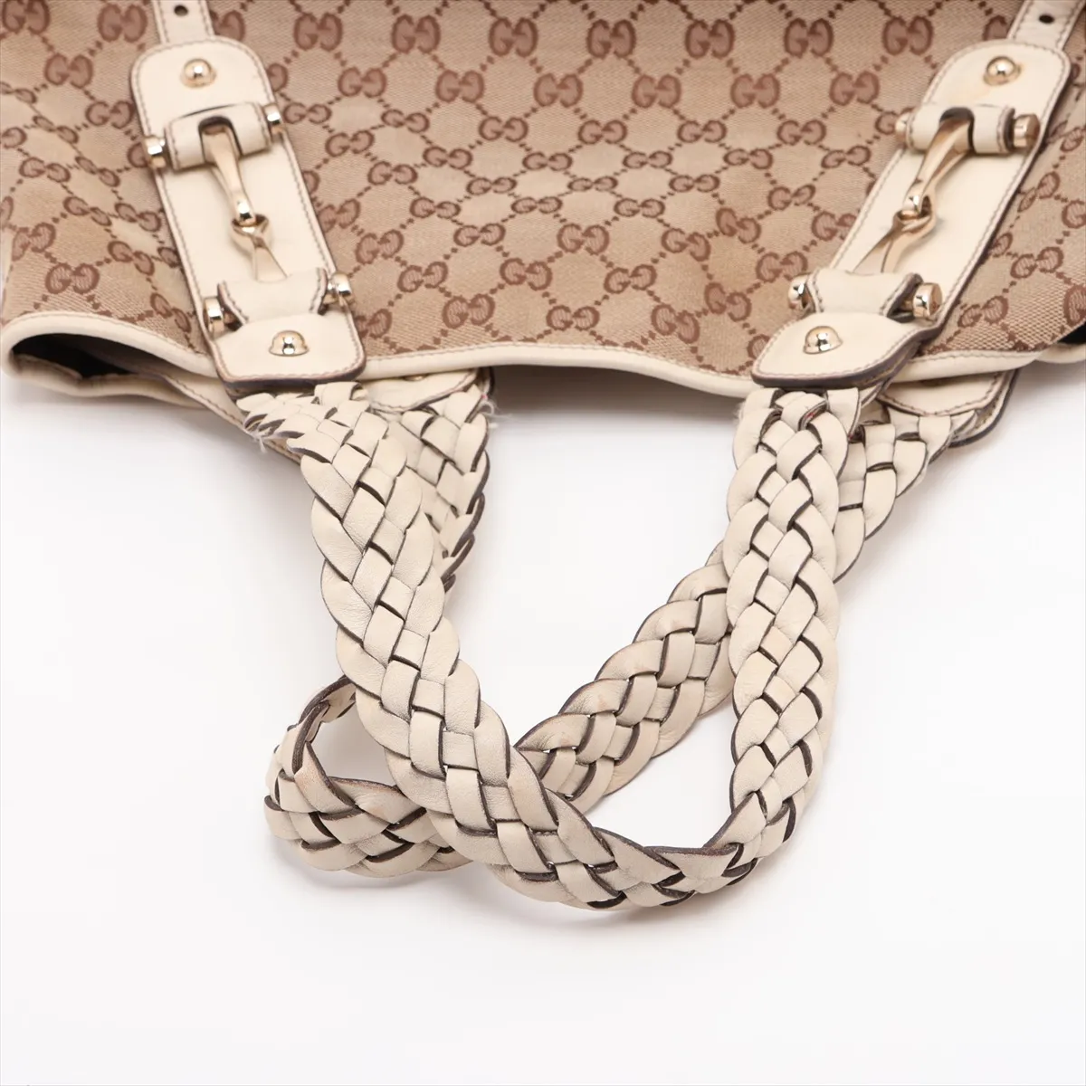 GG Canvas x Leather Tote Bag Beige 162900 — view 5