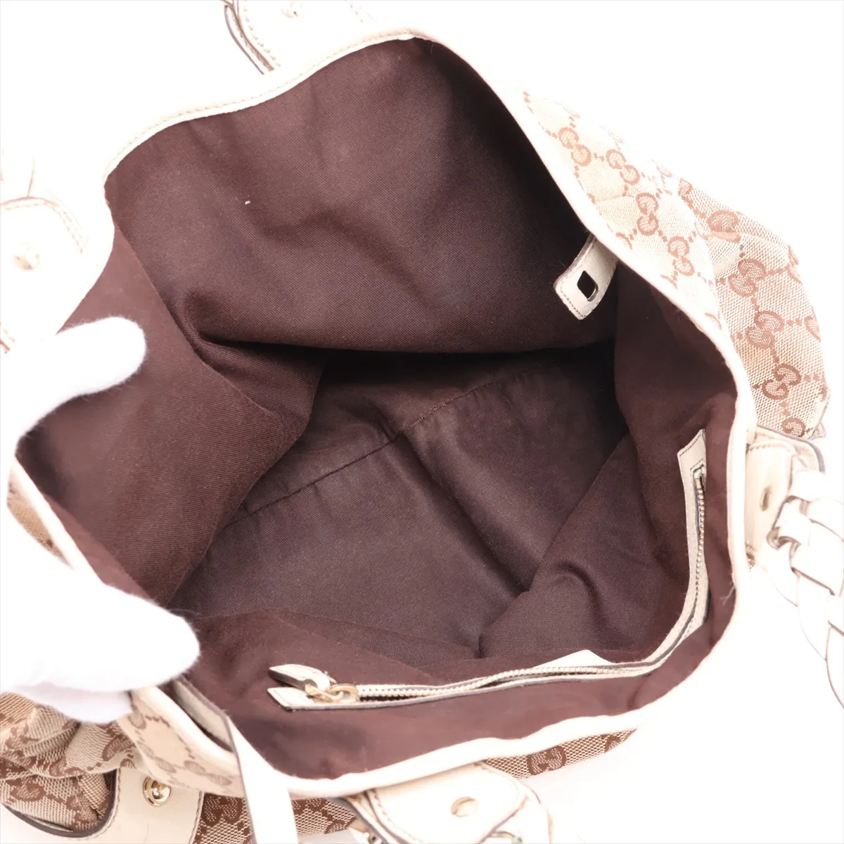 GG Canvas x Leather Tote Bag Beige 162900 — view 7