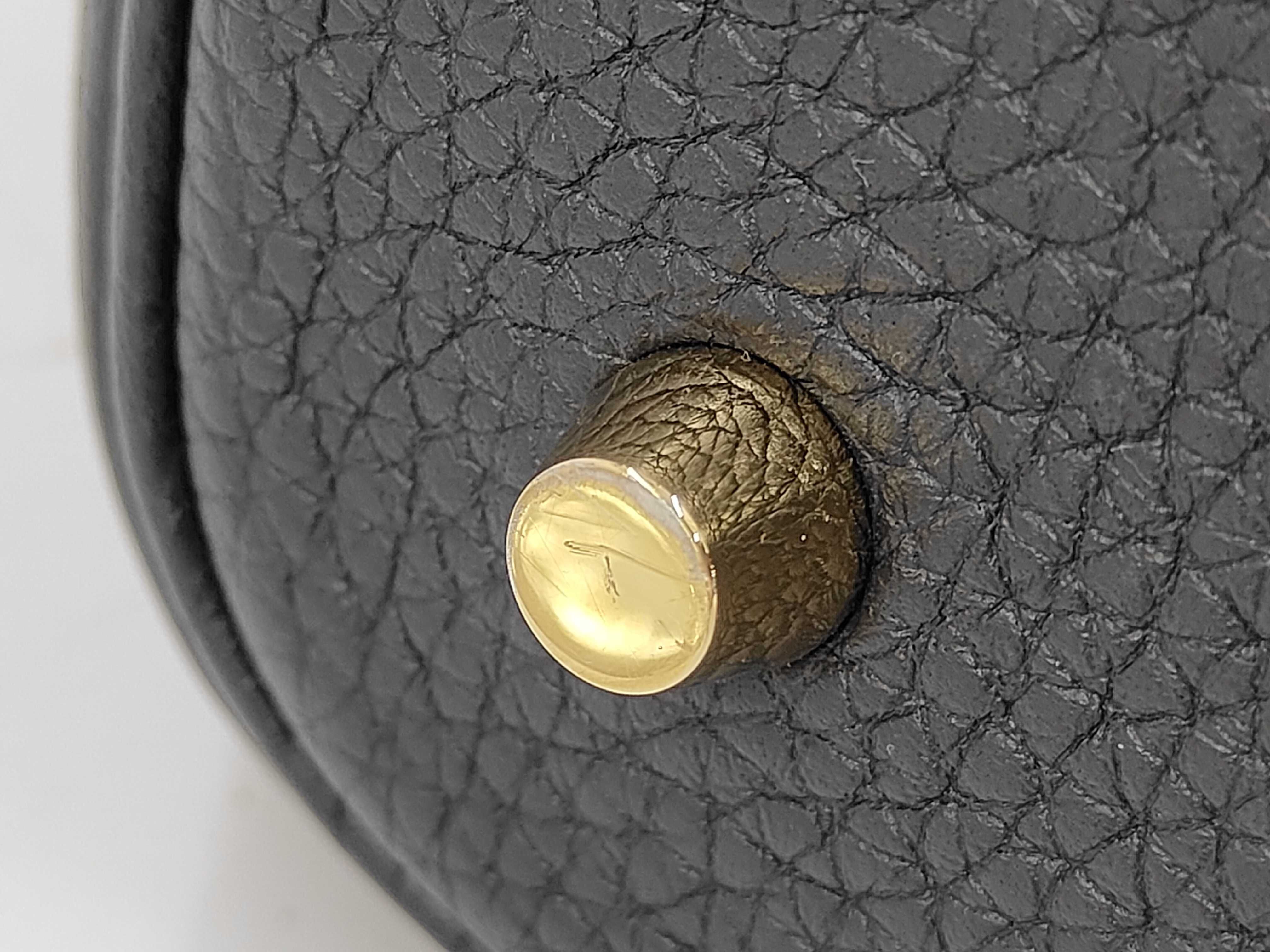 Picotin Lock PM Taurillon Clemence Leather Black Gold Hardware U Stamp Handbag — view 6