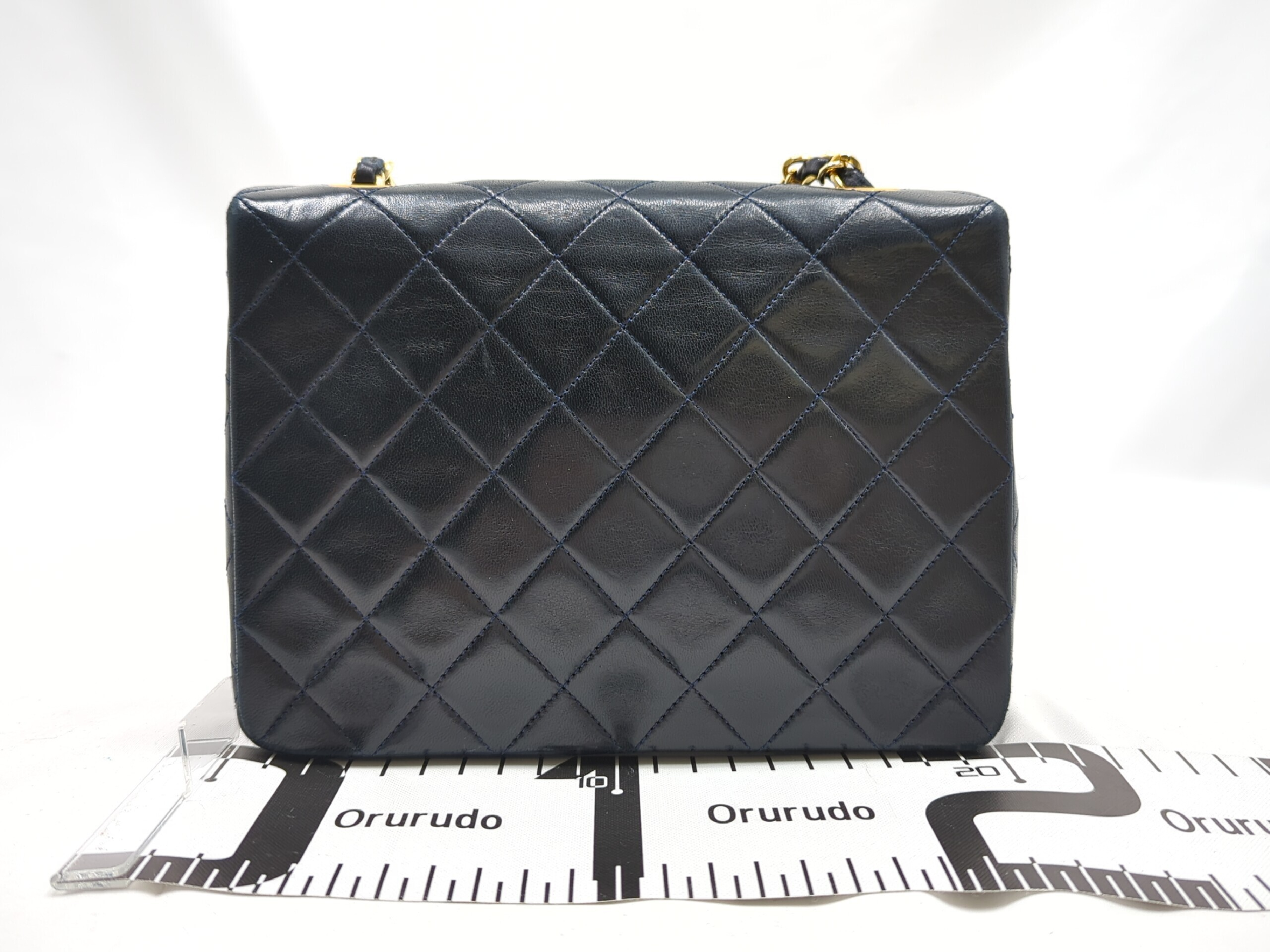 Lambskin Mini Matelassé 20 Shoulder Bag, Navy, Series 1 — view 2