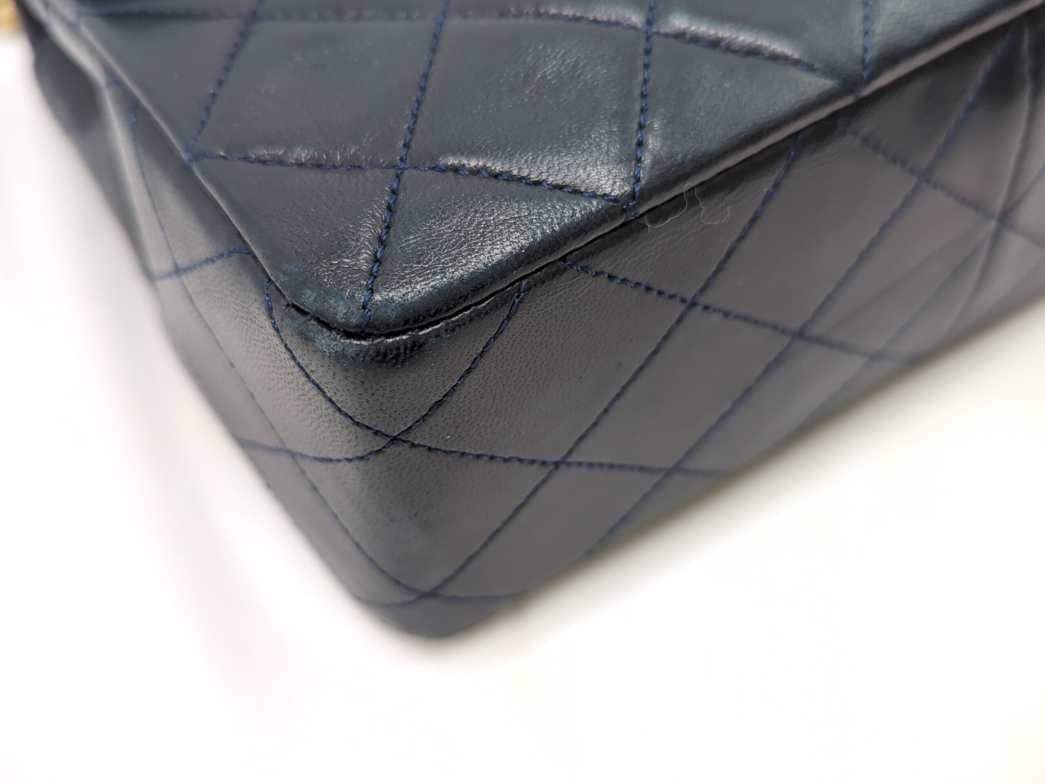 Lambskin Mini Matelassé 20 Shoulder Bag, Navy, Series 1 — view 3